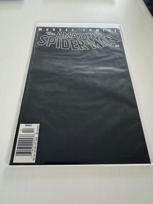The Amazing Spider-Man Comic Book Issue #36 9/11 Black Tribute Cover 2001