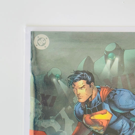 Close-up of top left corner of Action Comics #1 Jim Lee Foil Virgin Variant
