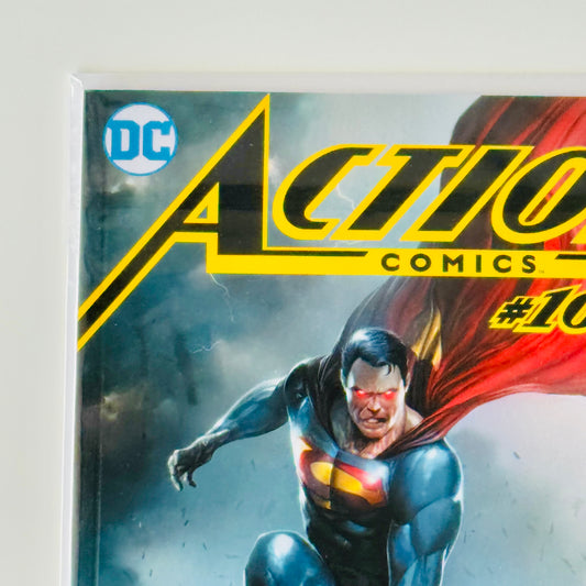 Top left corner detail of Action Comics #1000 Mattina Variant Cover