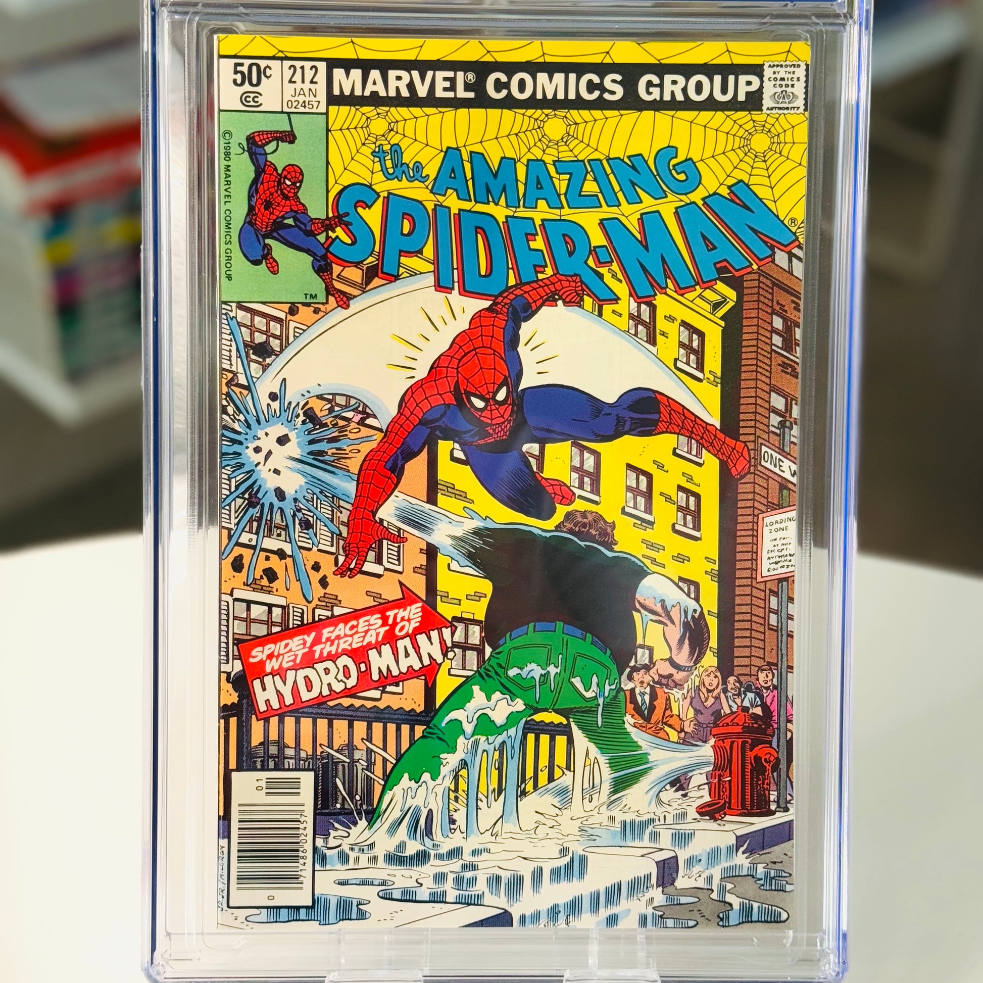 Amazing Spider-Man #212 – cover art featuring Spider-Man and Hydro-Man battle