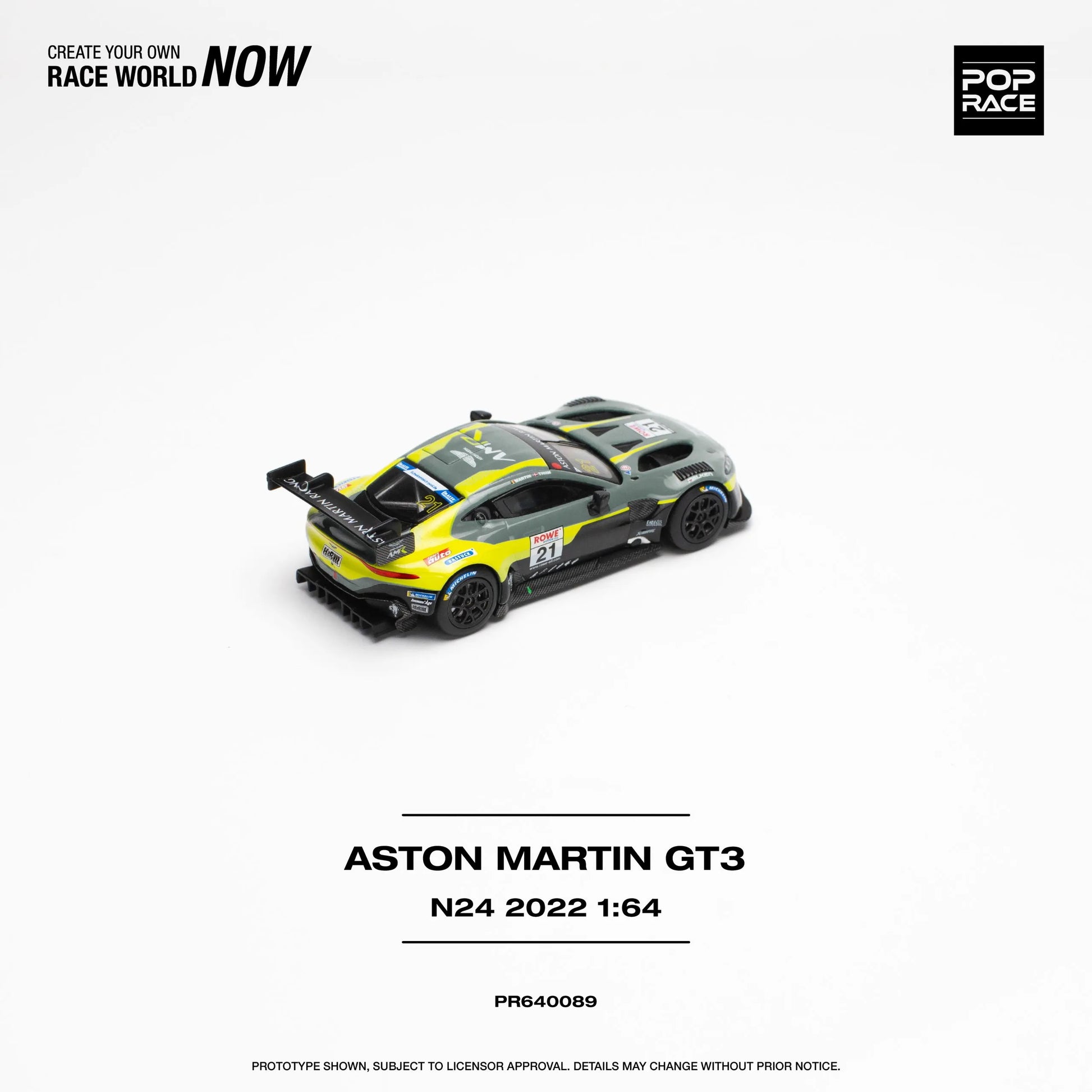 Dynamic angle of GT3 Aston Martin N24 2022 Pop Race diecast