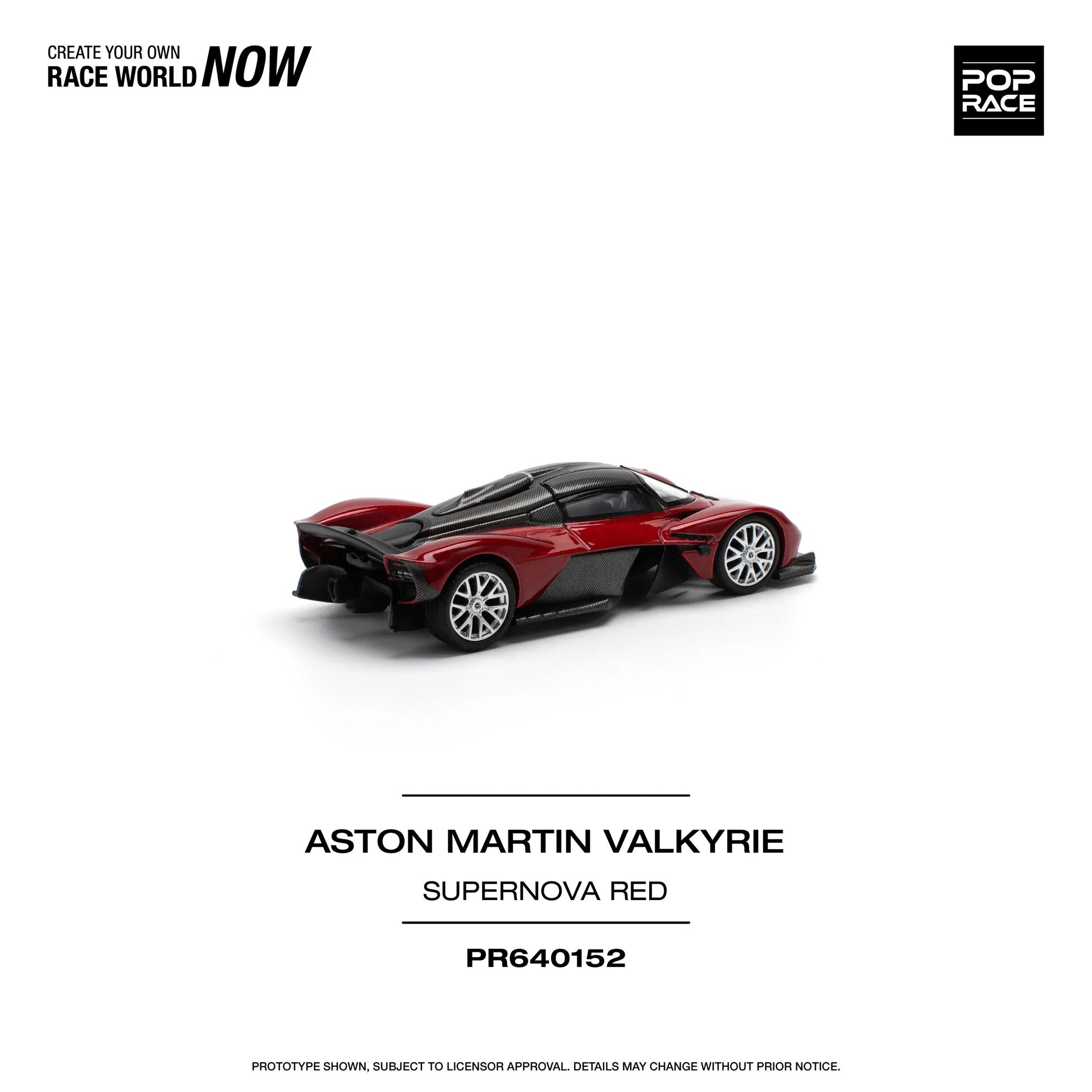 Right side view of Aston Martin Valkyrie Supernova Red 1:64 model