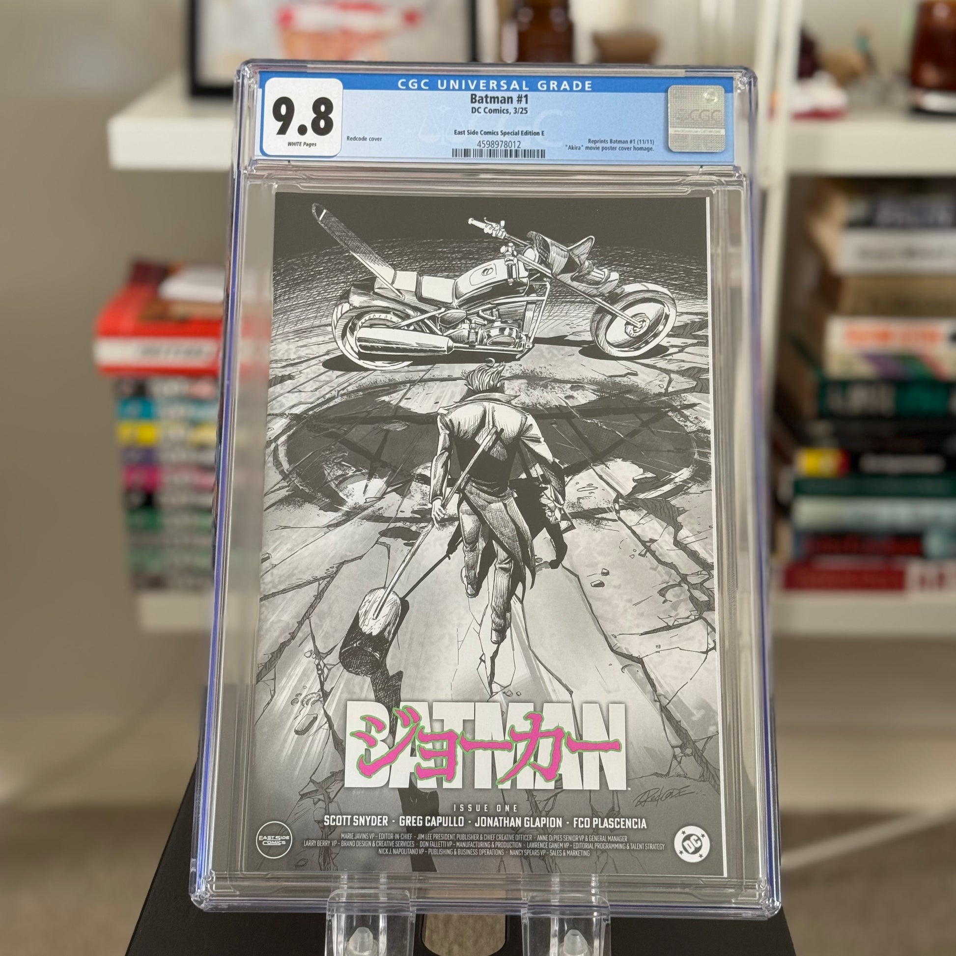 CGC 9.8 graded Batman #1 Akira Poster Homage Redcode Edition by East Side Comics