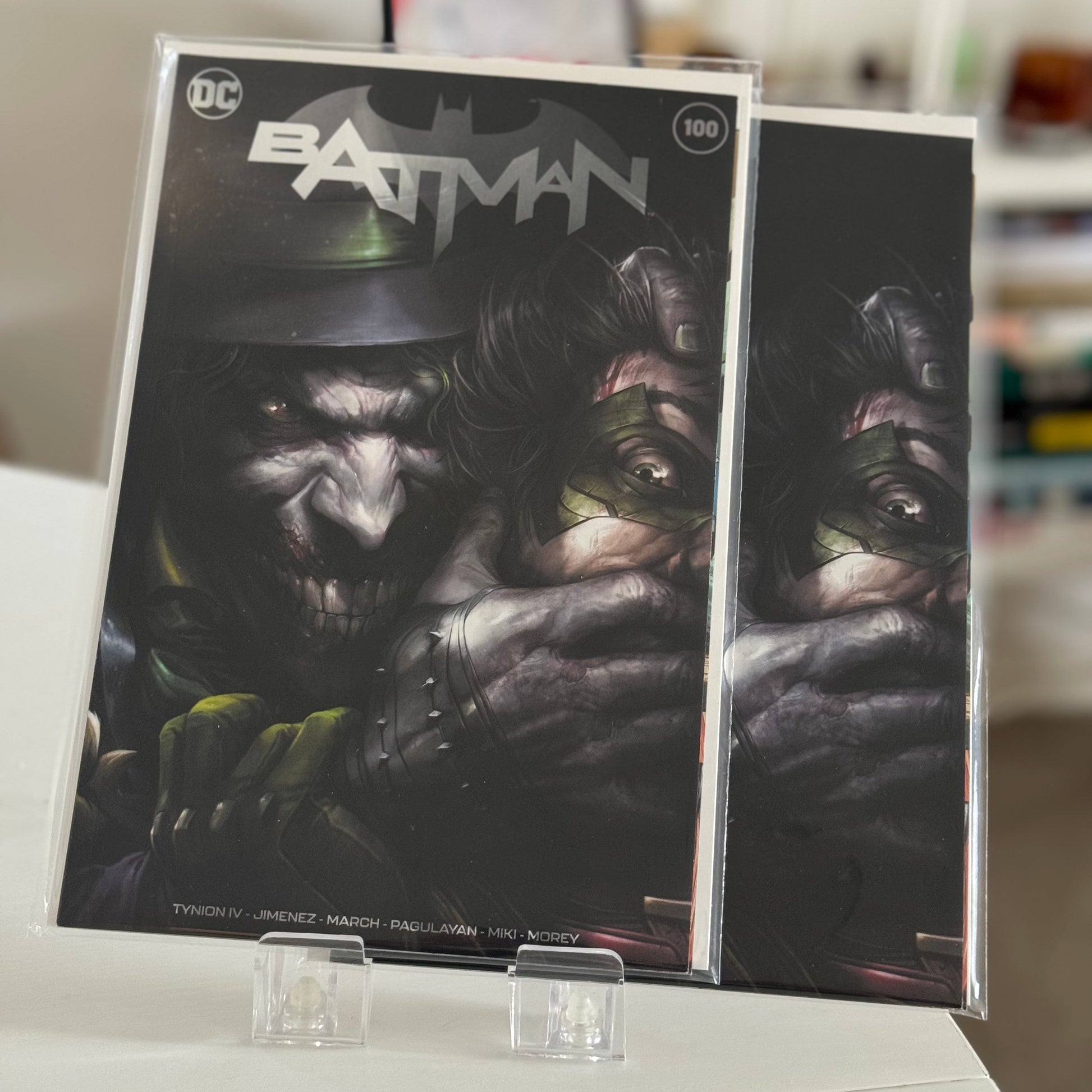 Full 2-book Batman #100 Francesco Mattina variant set (Trade and Virgin covers)