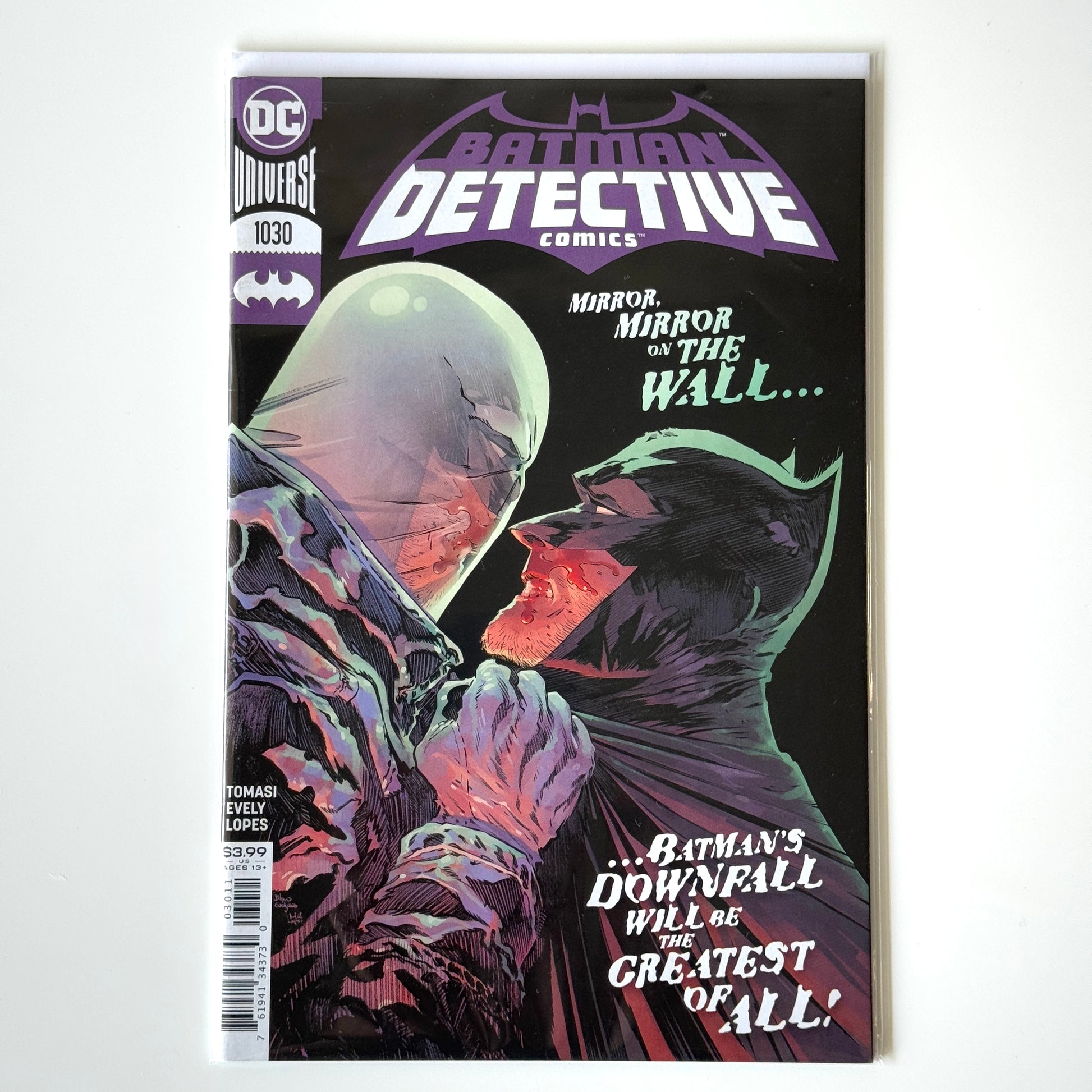 Batman Detective Comics #1030 (2020) DC Comics cover with Batman and masked protestors