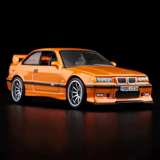 Front angle of BMW M3 LTW 1995 RLC Hot Wheels diecast model