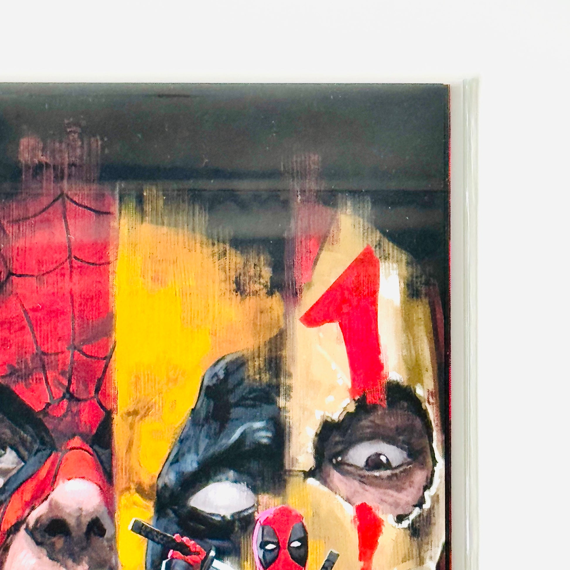 Top right corner detail of Deadpool Wolverine WWIII #1 Skan Homage Variant
