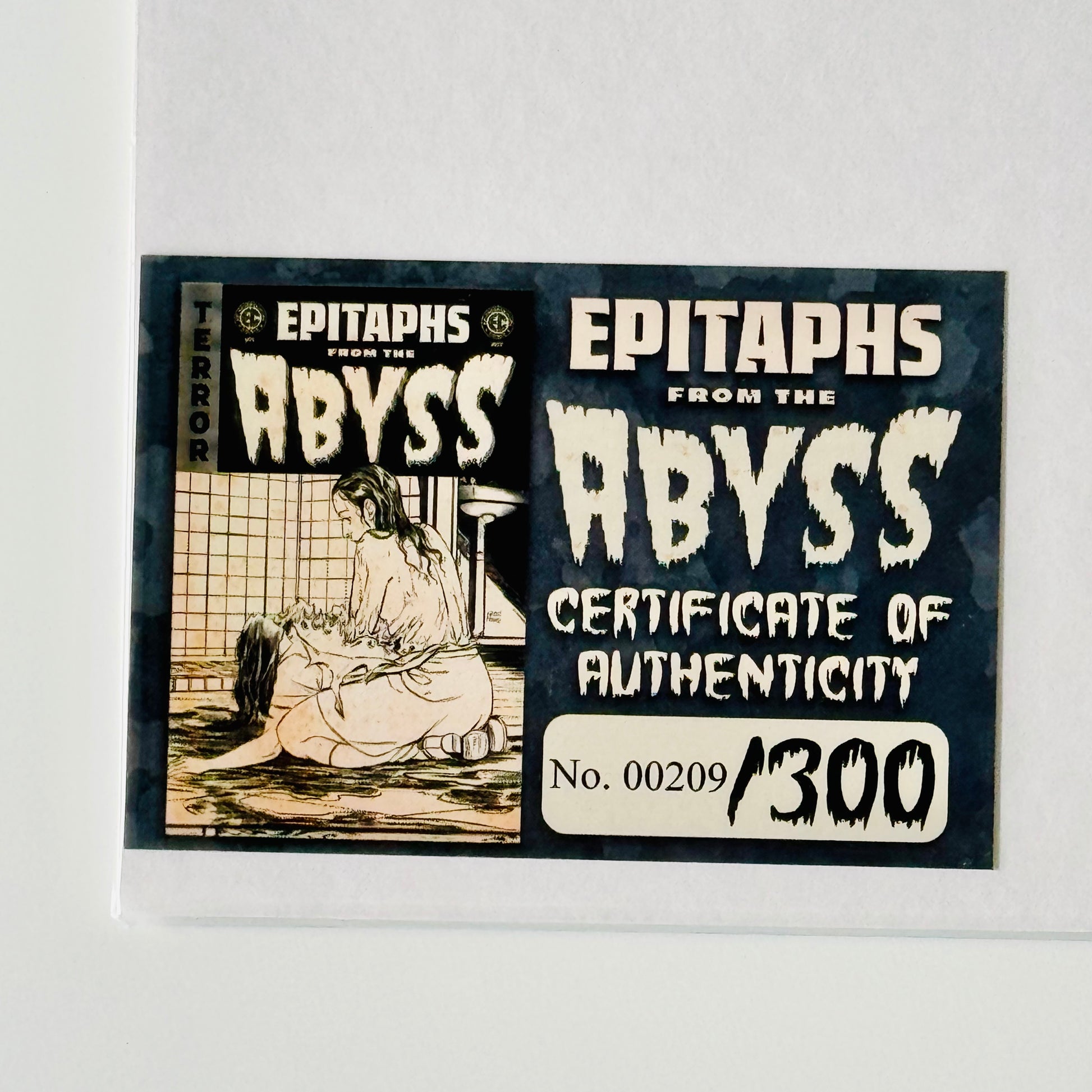 Certificate of Authentificty of EC: Epitaphs from the Abyss #1 Naomi Franquiz Black and White Variant Set