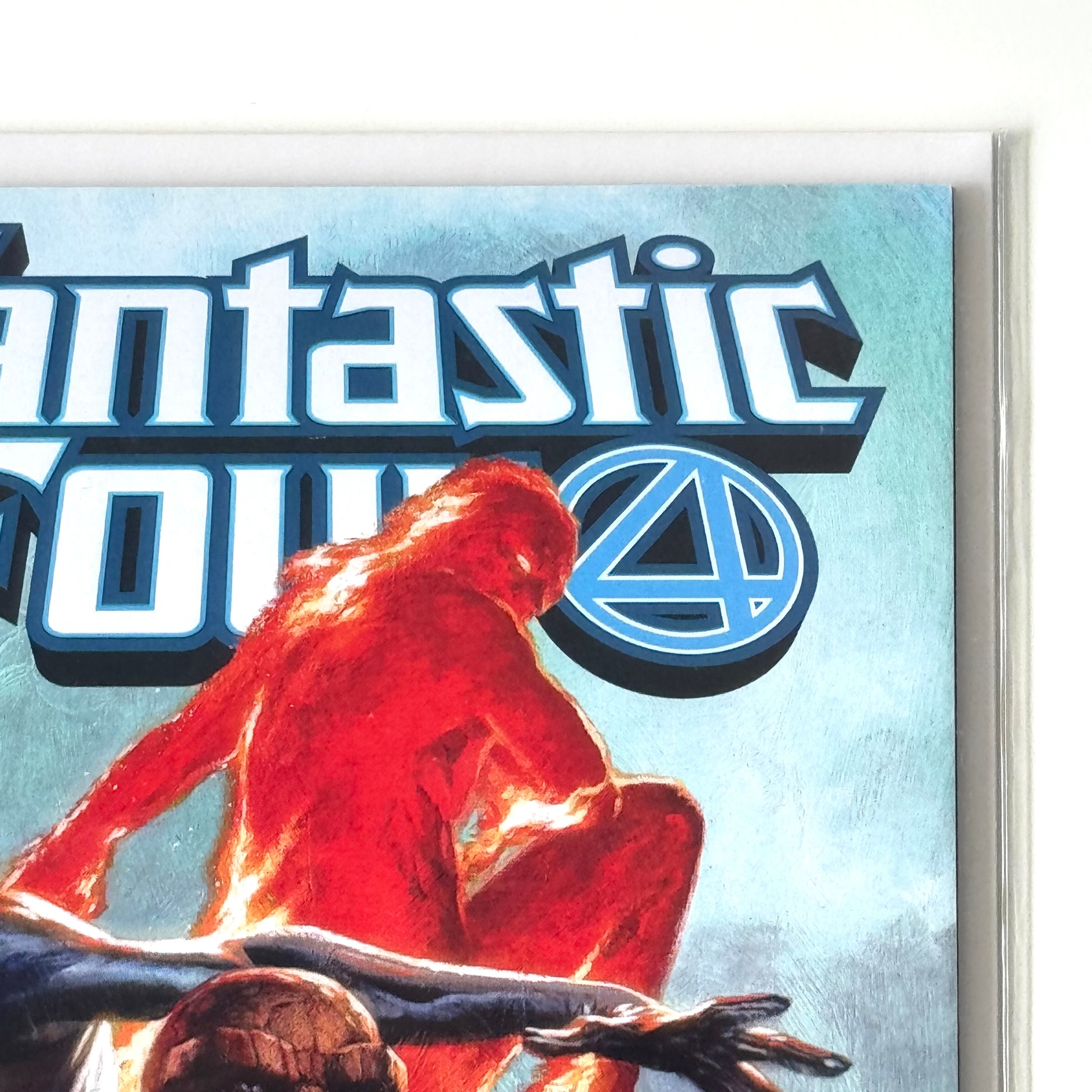 Top right corner detail of Fantastic Four #1 Trade Dress Variant by Gabriele Dell'Otto