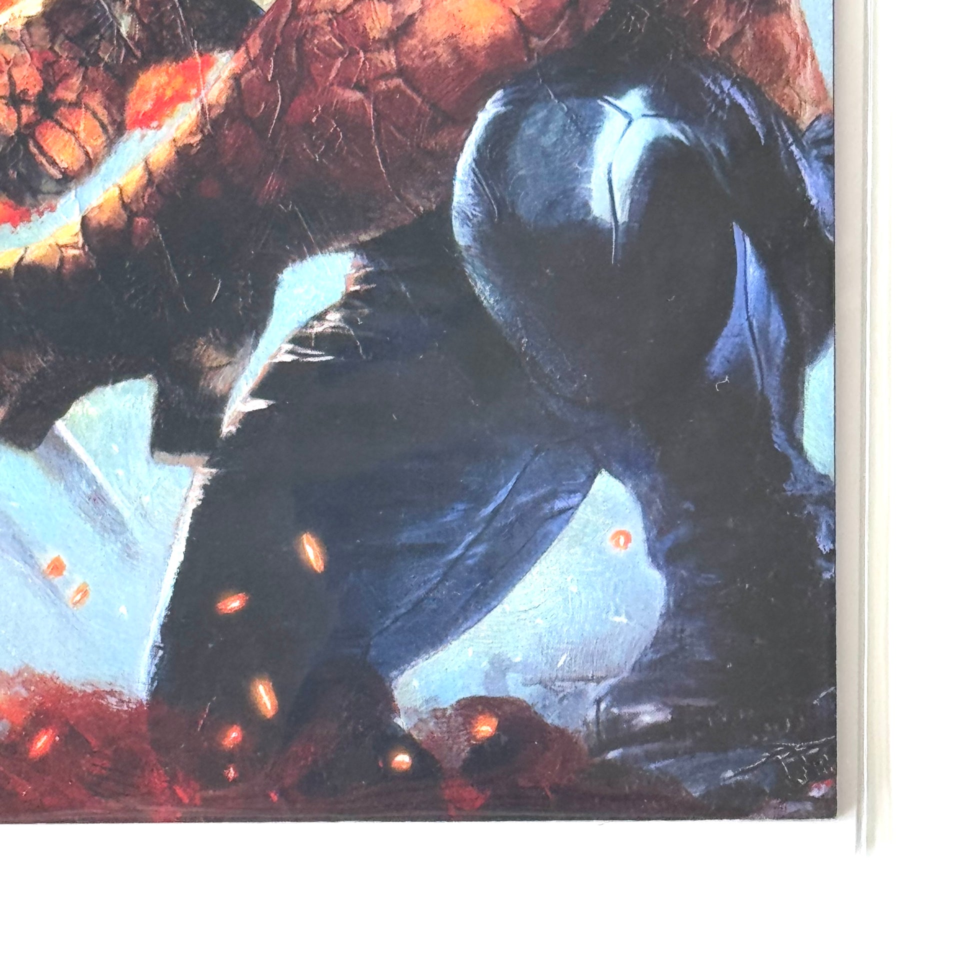 Bottom right corner close-up of Fantastic Four #1 Virgin Cover Variant (2025)