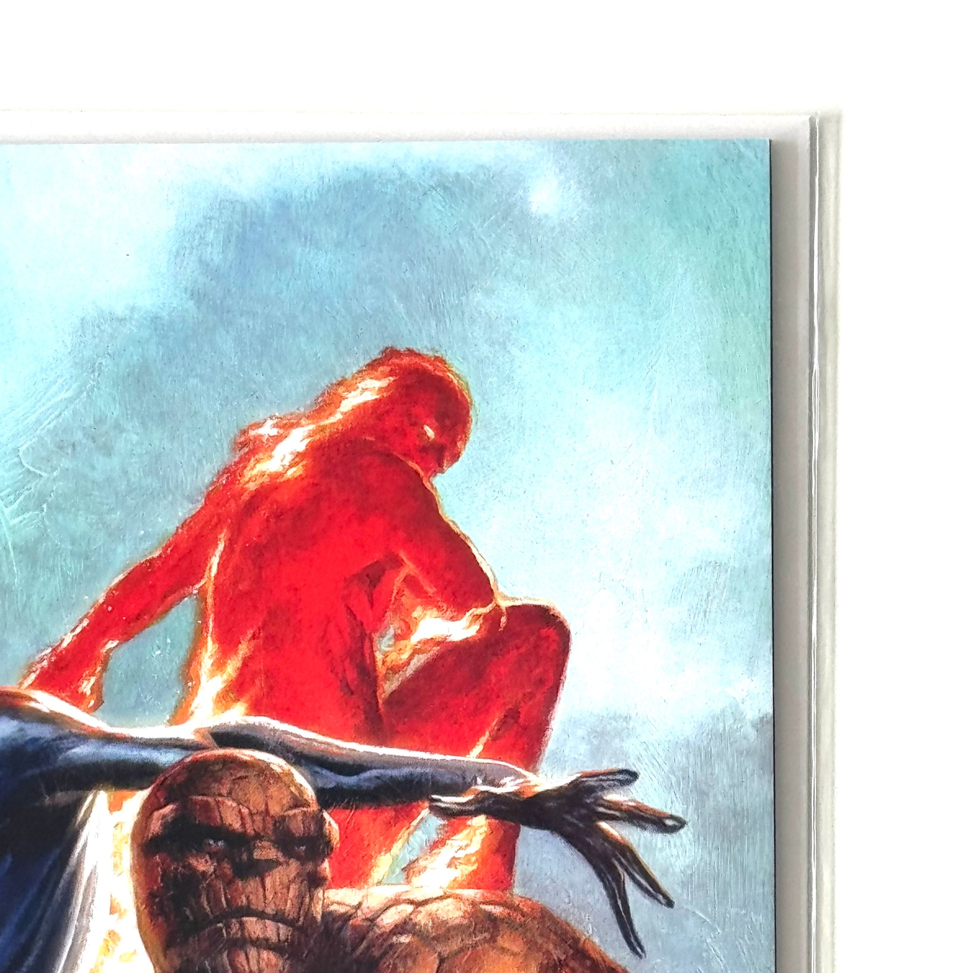 Top right corner detail of Fantastic Four #1 Virgin Variant by Gabriele Dell'Otto