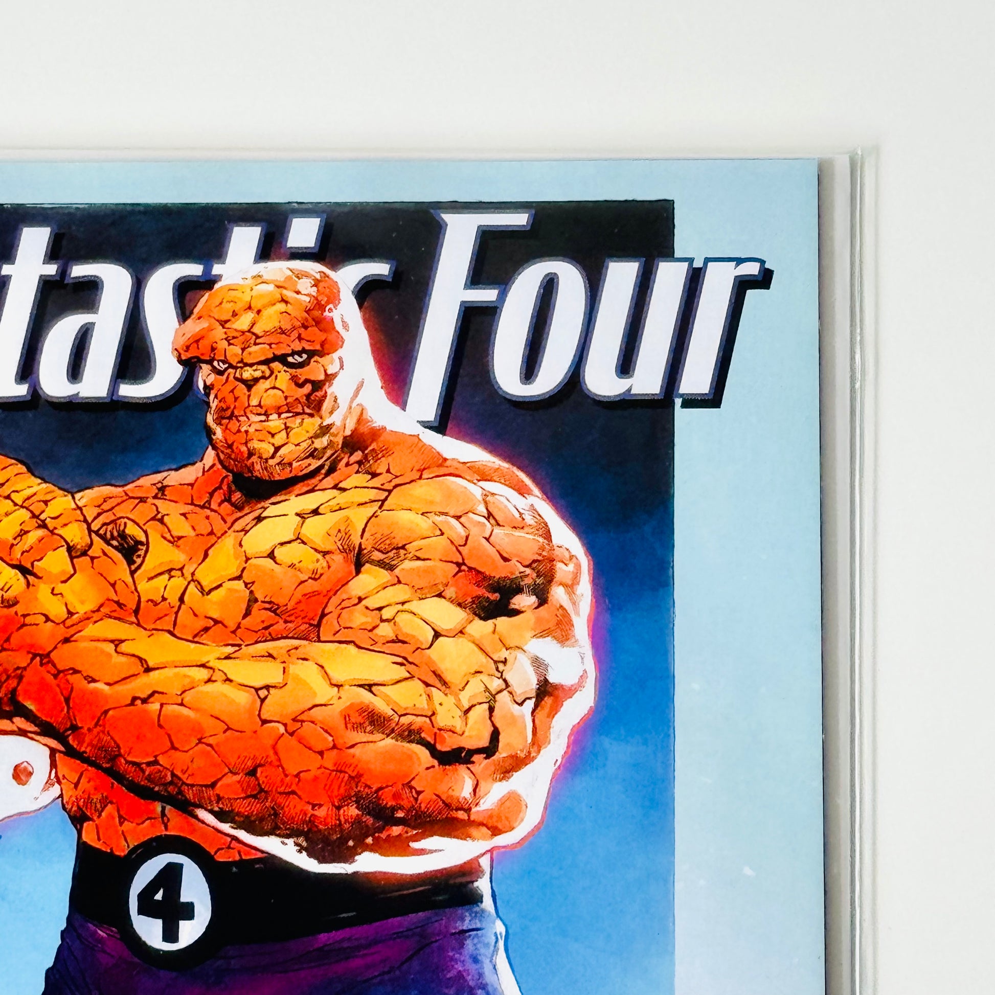 Top right corner detail of Jerome Opeña Variant Cover for Fantastic Four #1
