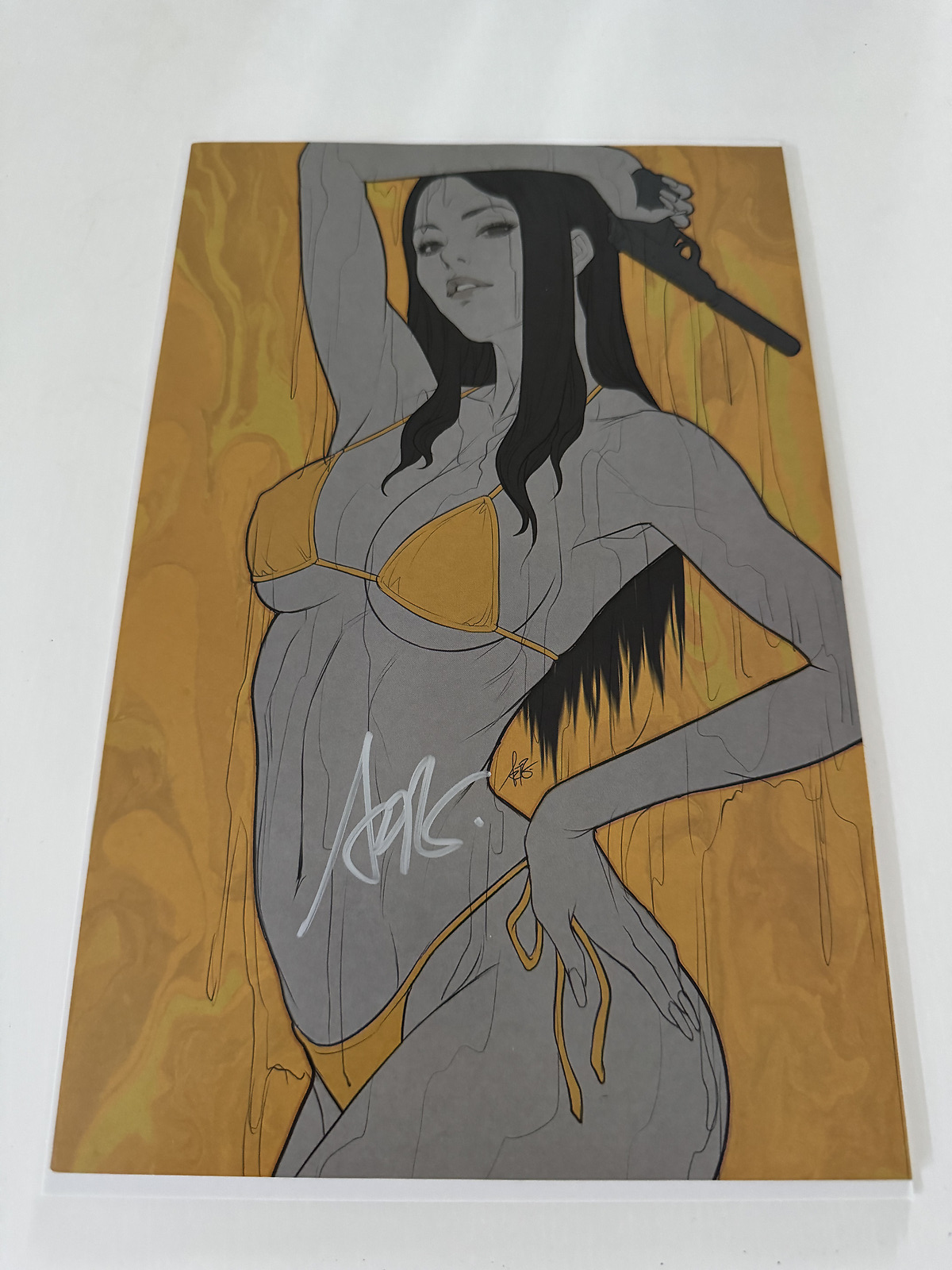 Gun Honey Blood for Blood Comic Book Issue #1, 2022, signed by Stanley "Artgerm" Lau, showing the front cover with signature.