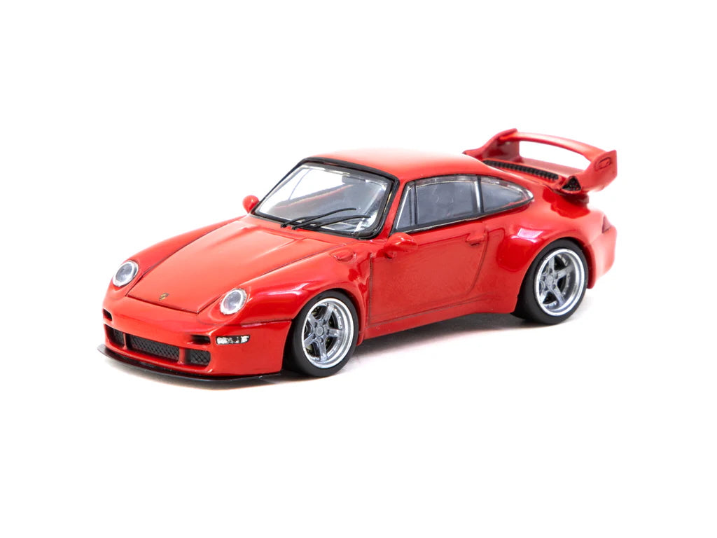 Front profile of Porsche 993 Remastered by Gunther Werks Red out of box