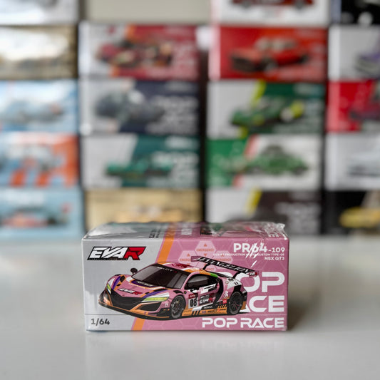 Front view of Honda NSX Type-08 GT3 EVA RT diecast by Pop Race