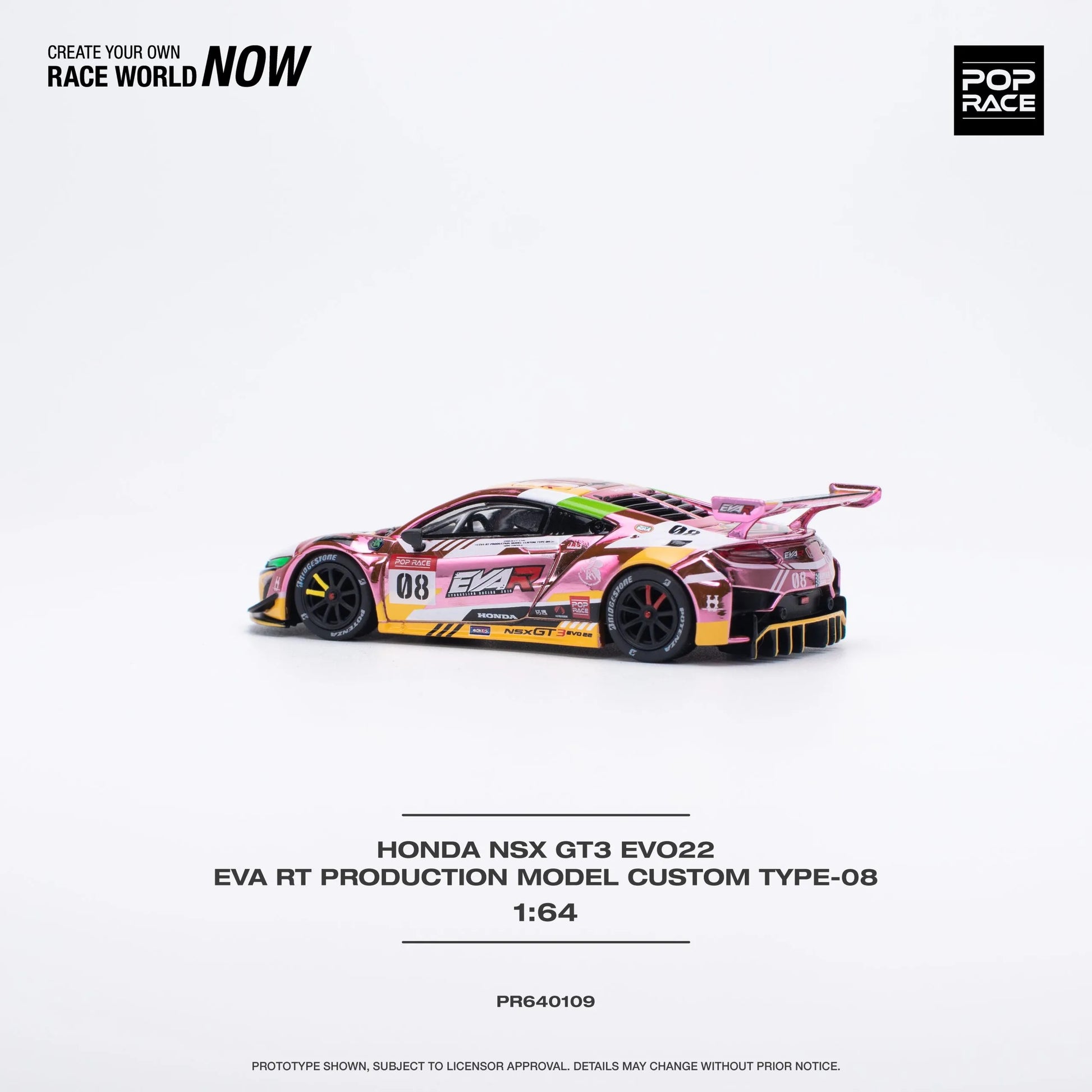 Side profile of 1:64 Honda NSX GT3 EVA RT Production Model unboxed