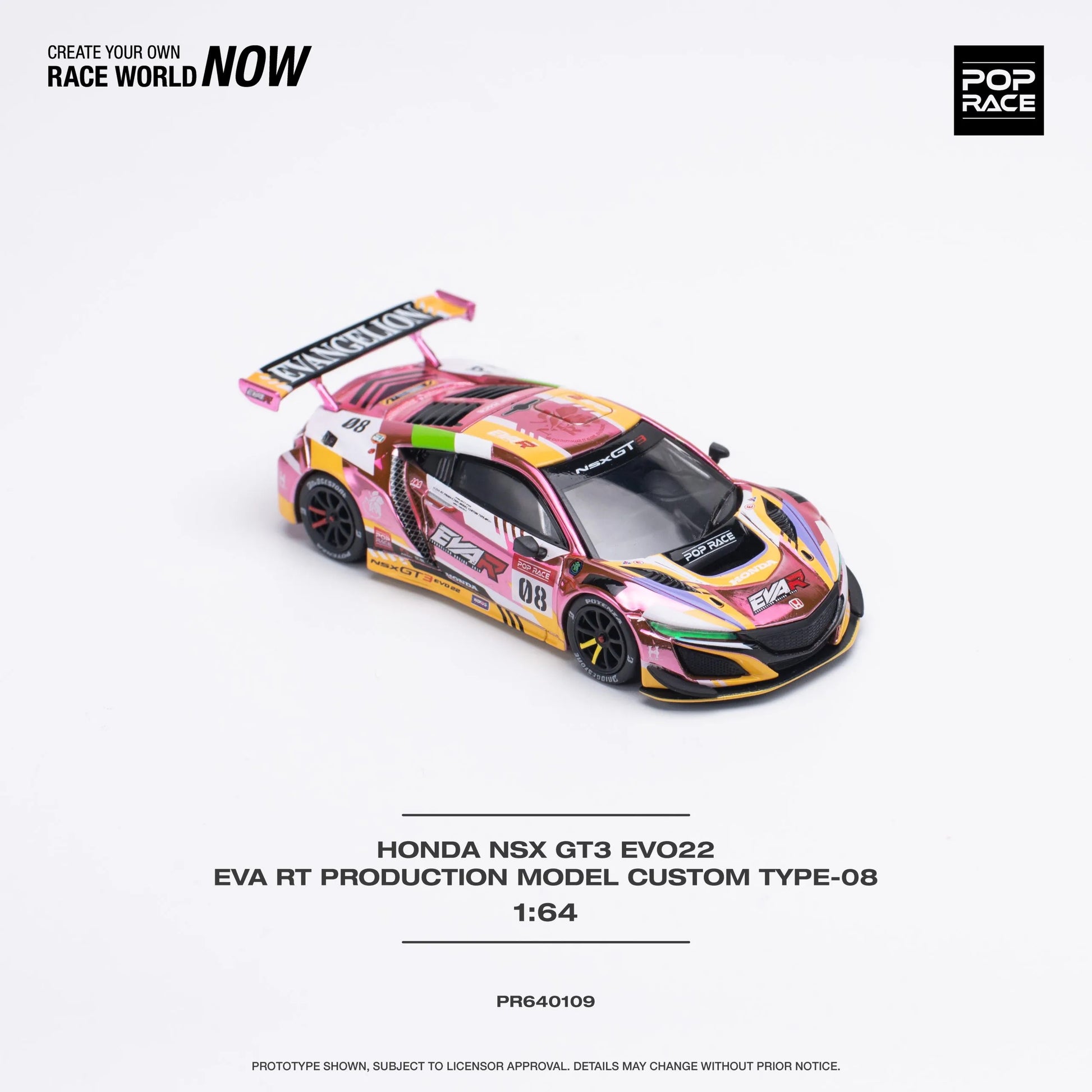 Top view of Honda NSX Type-08 GT3 with EVA RT livery by Pop Race unboxed