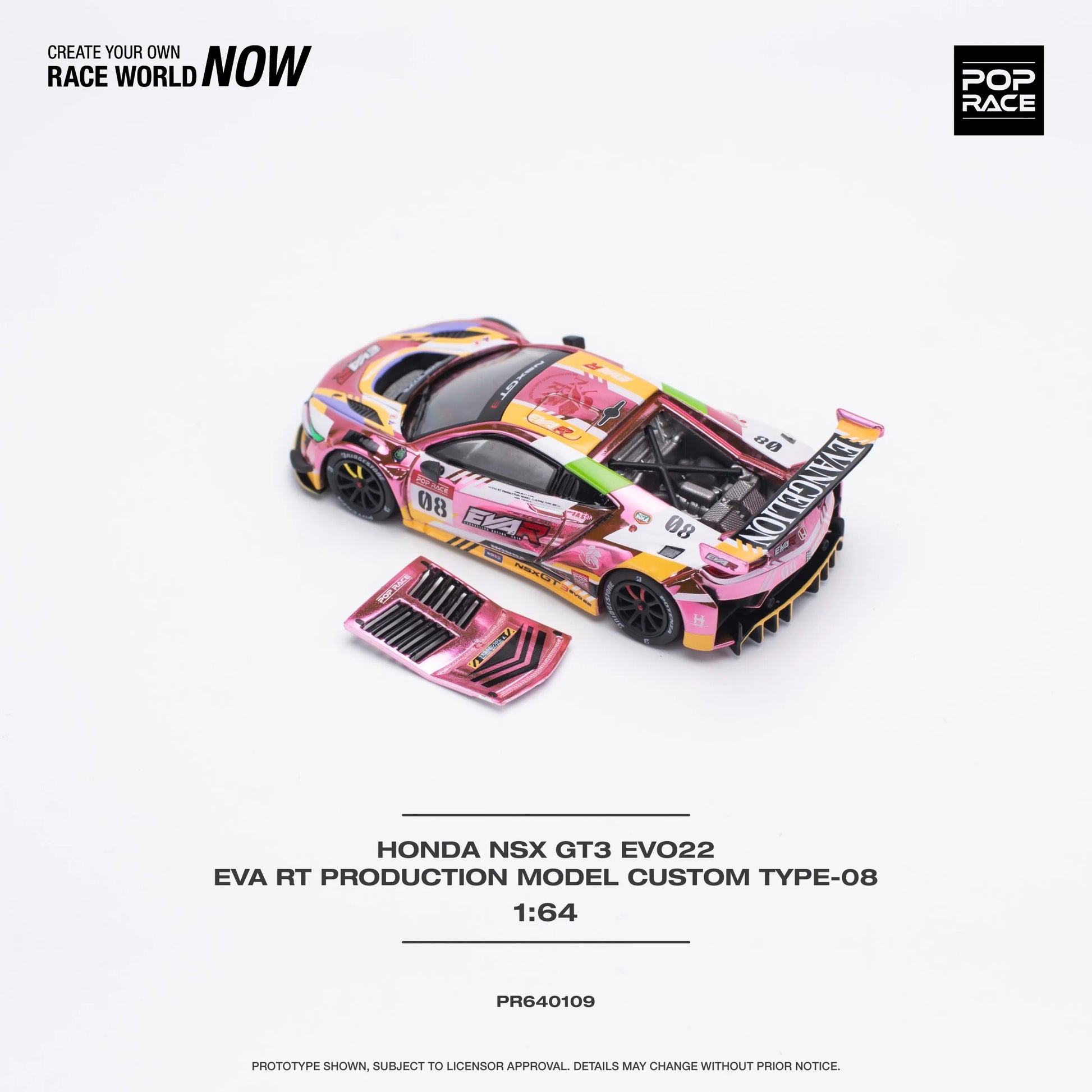 Top view of Honda NSX Type-08 GT3 with EVA RT livery by Pop Race