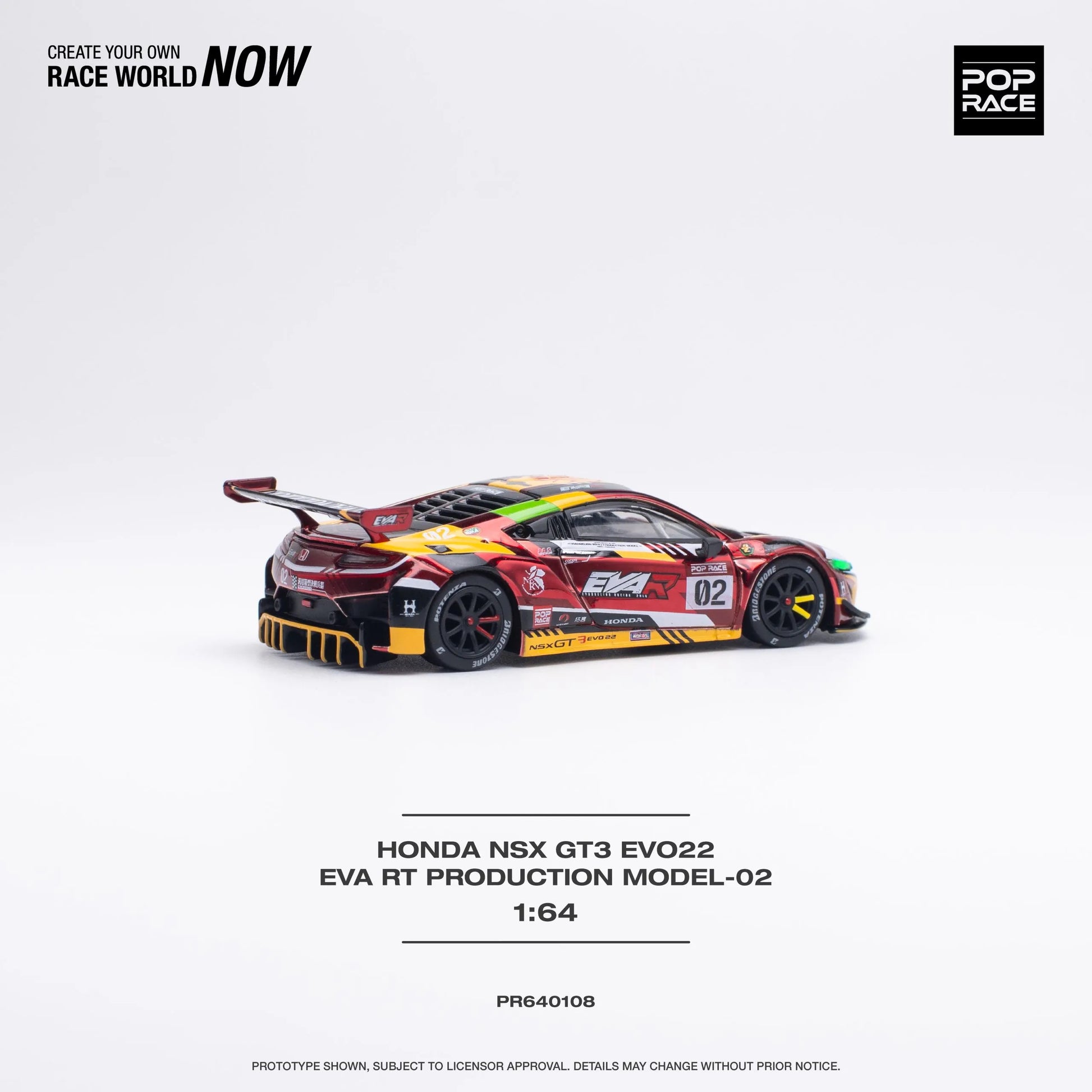 Side profile of 1:64 Honda NSX GT3 EVO with EVA RT livery