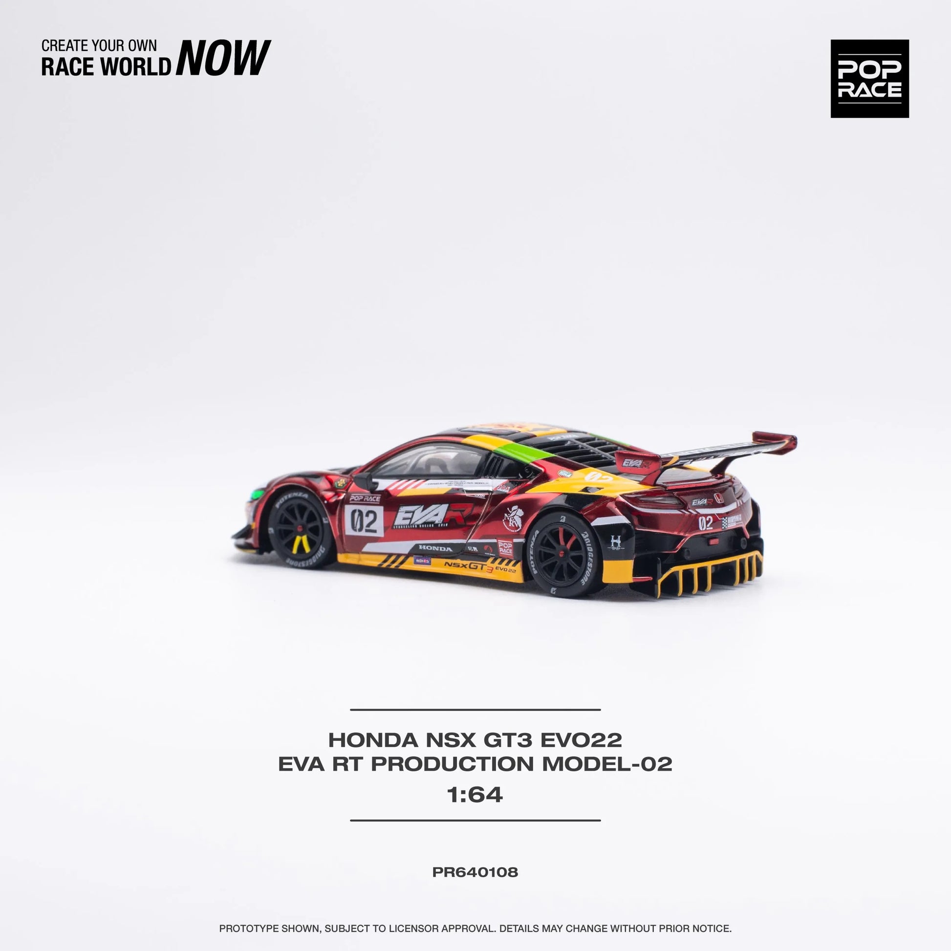 Side profile of 1:64 Honda NSX GT3 EVO with EVA RT livery unboxed