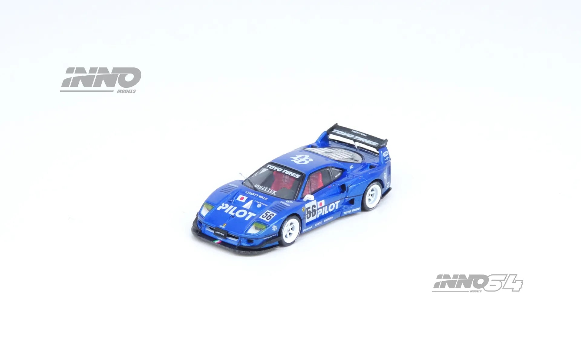 Display view of INNO64 Ferrari F40 Liberty Walk Tokyo Auto Salon 2024 diecast car
