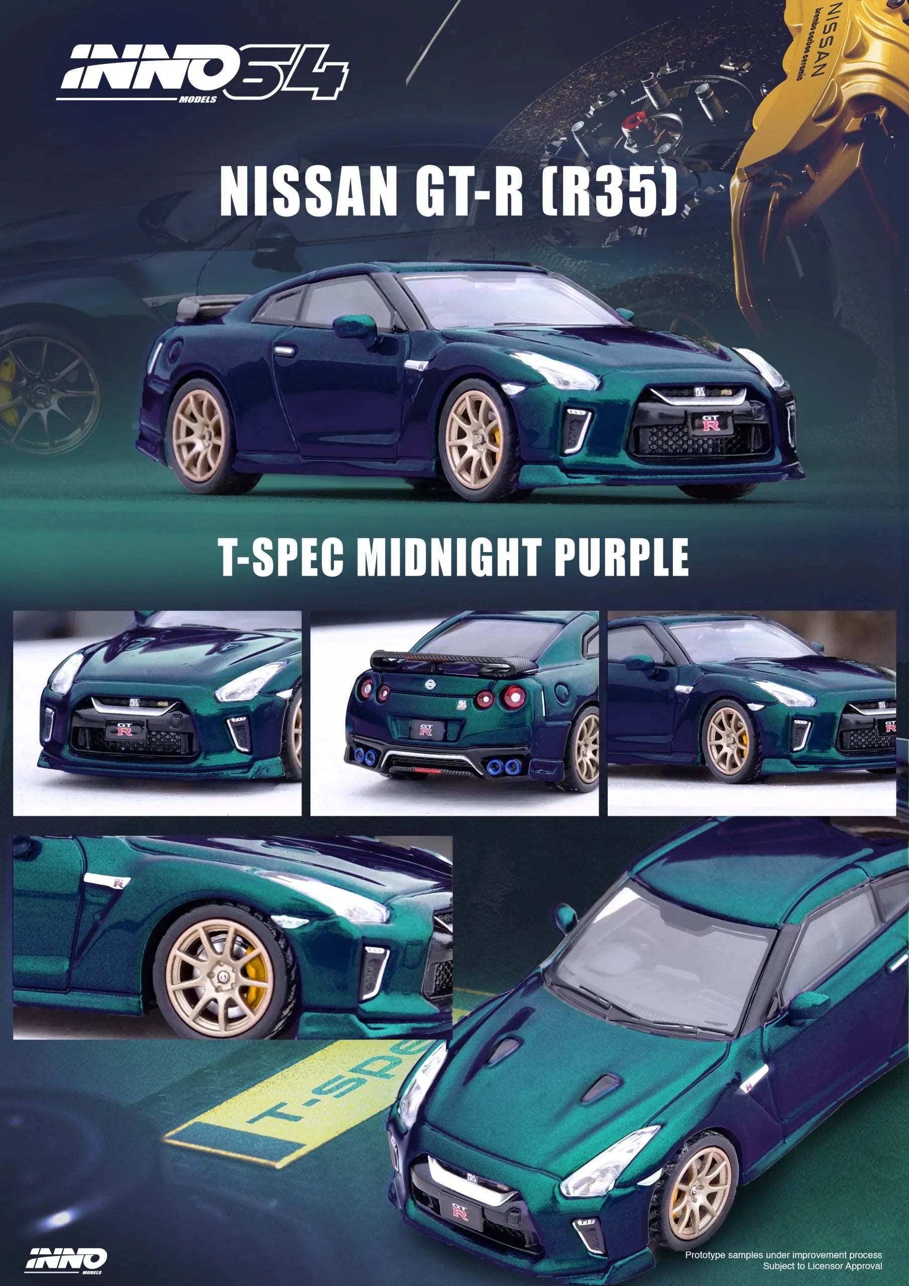 INNO64 Nissan GT-R R35 T-Spec Midnight Purple 1:64 model brochure