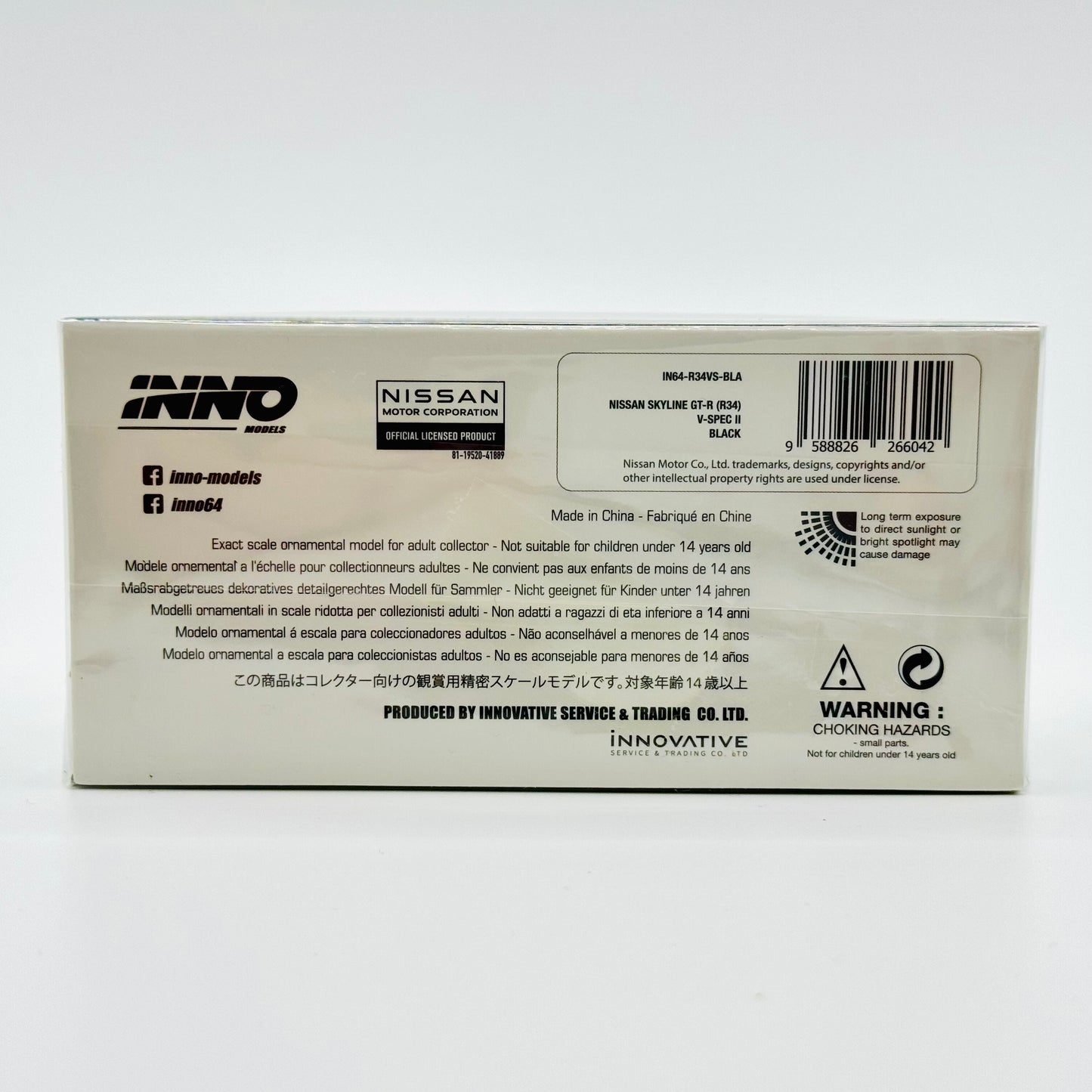 Inno64 Nissan Skyline GT-R R34 V-Spec II Black box rear view
