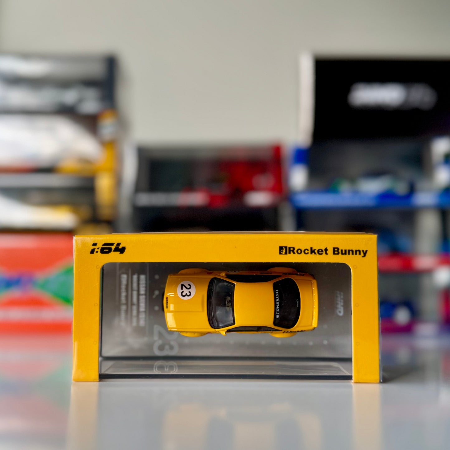 Top-down view of INNO64 Silvia S14 BOSS Red Bull #15 – Rocket Bunny widebody