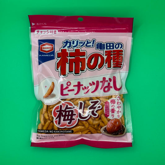 KAMEDA Kaki no Tane Ume Shiso Rice Crackers 91g – Japanese plum and perilla flavoured rice snacks