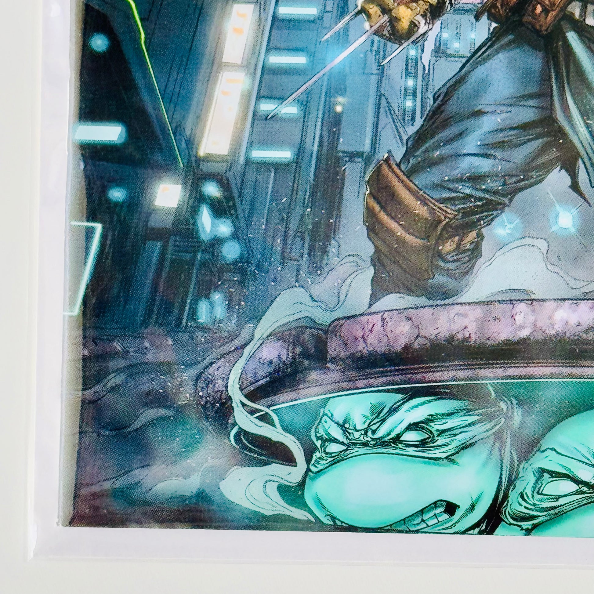 Bottom left corner condition close-up of The Last Ronin: Lost Years #1 Virgin Variant