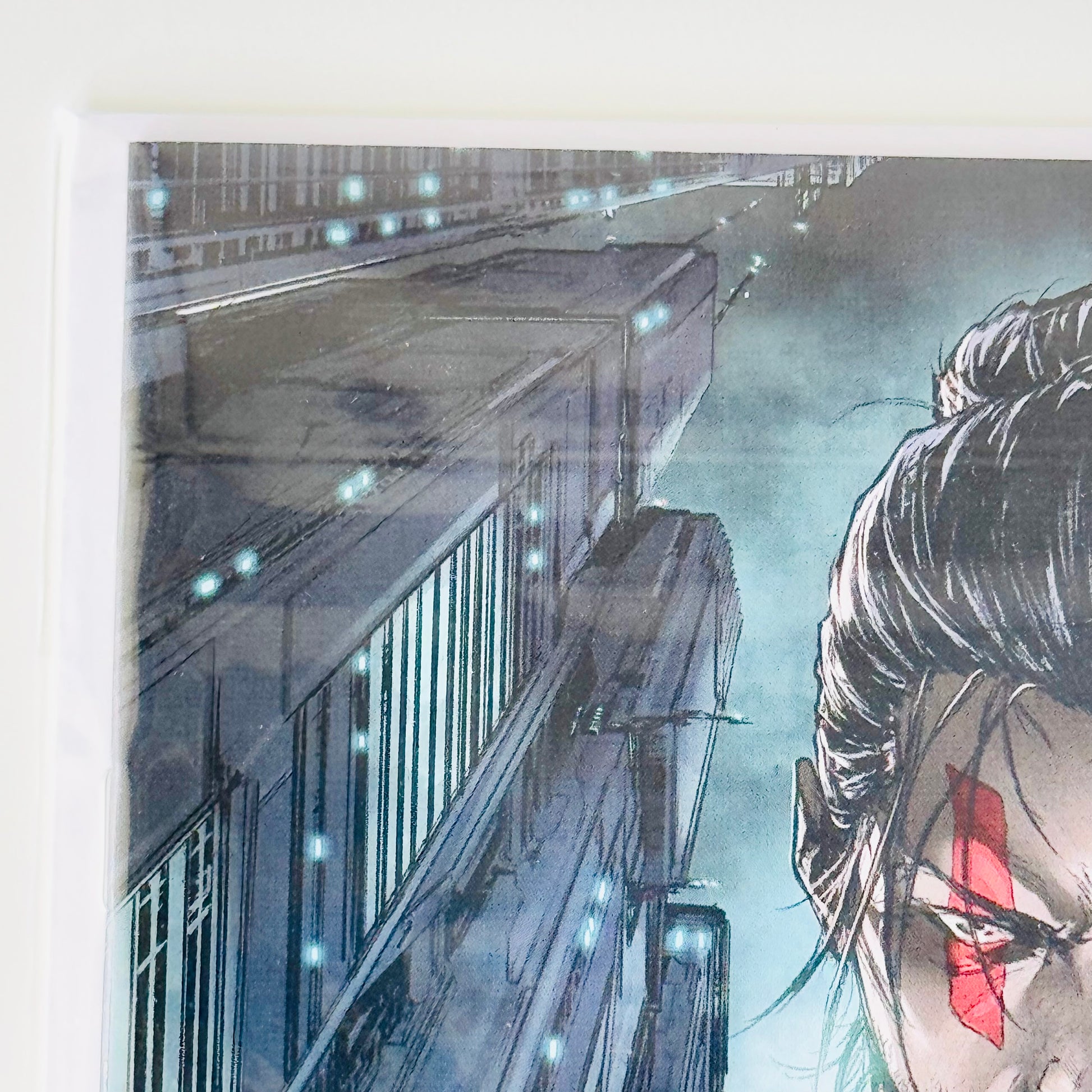 Top left corner close-up of Last Ronin: Lost Years #1 Virgin Variant by Raymond Gay