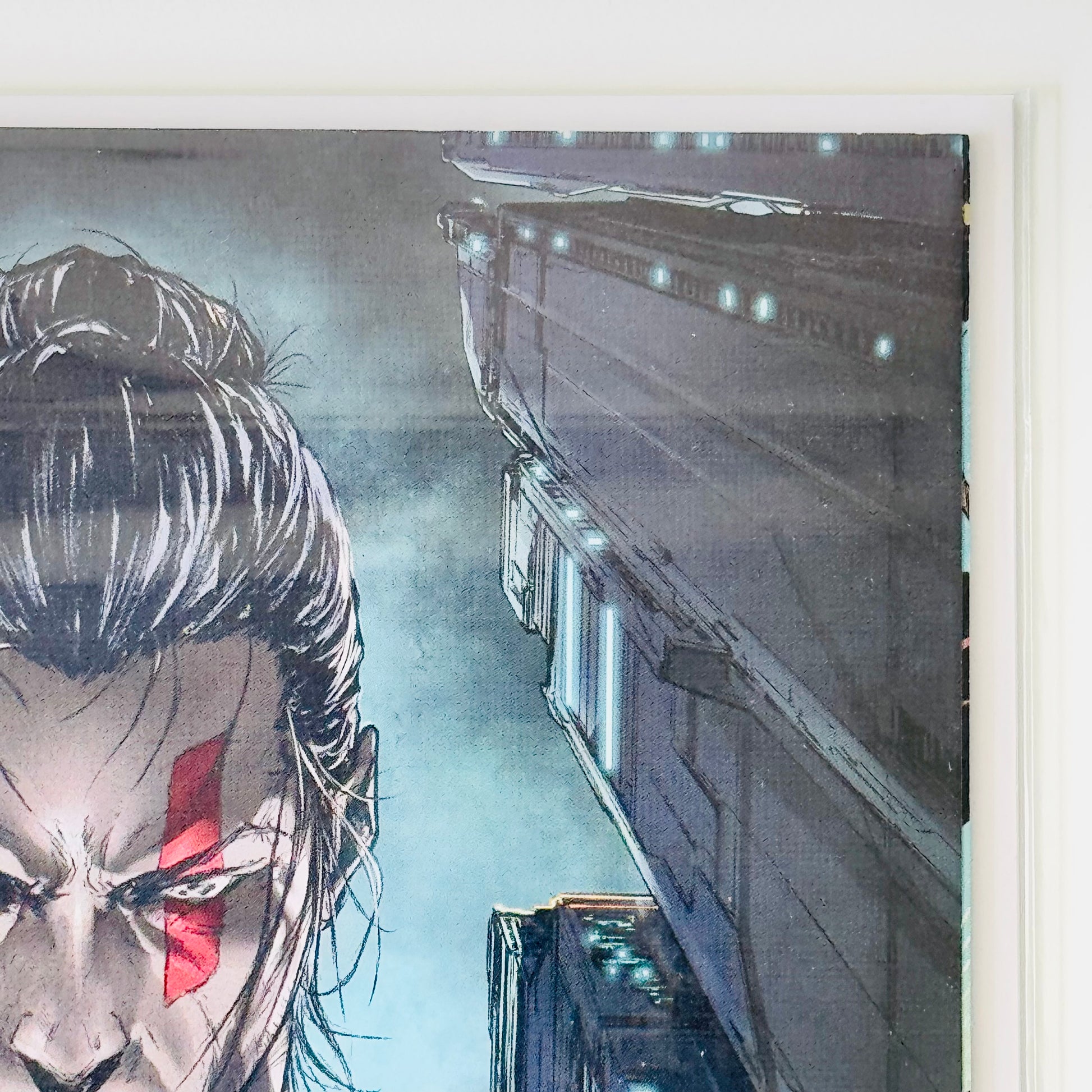Top right corner detail of The Last Ronin: Lost Years #1 Raymond Gay Variant Cover