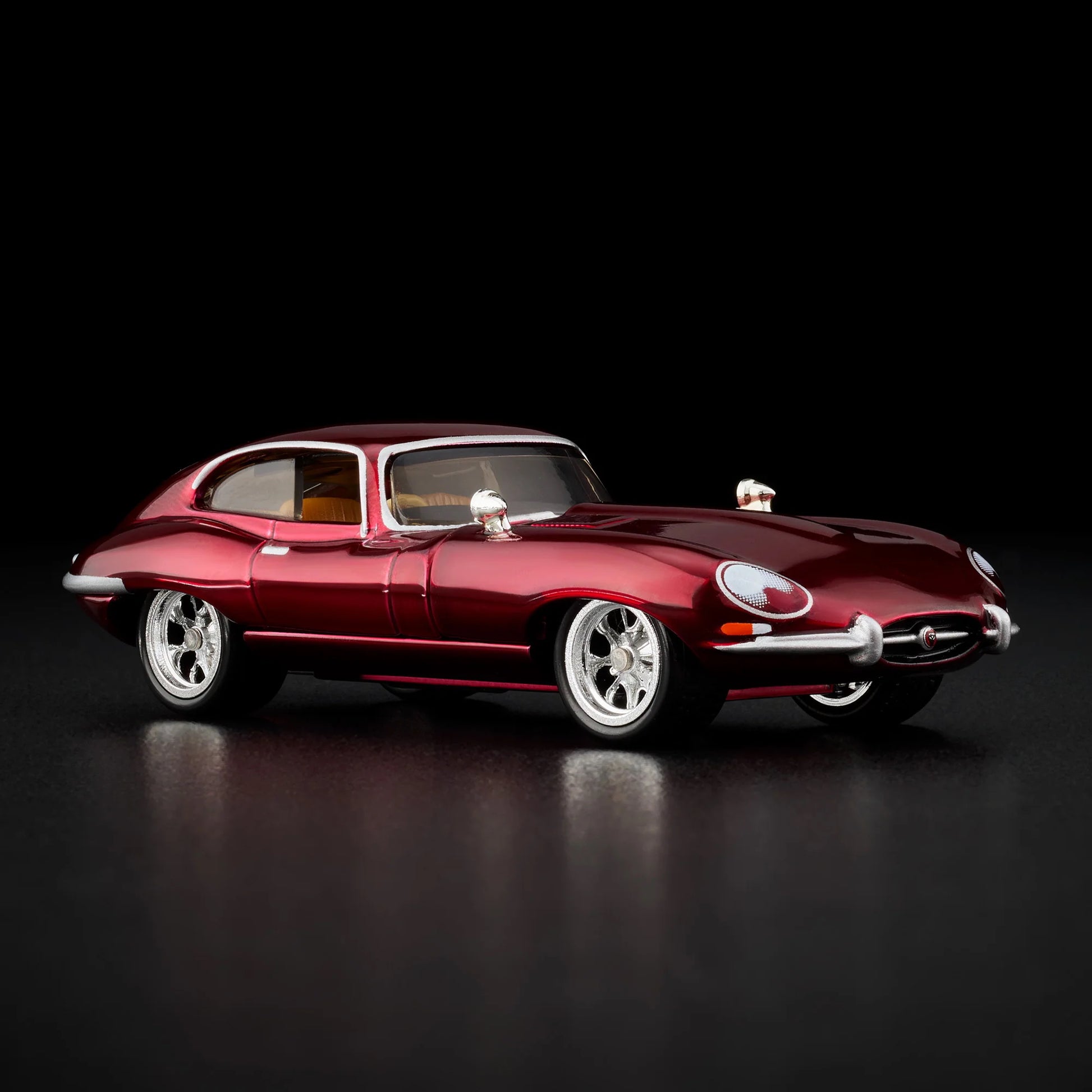 Front angle view of unboxed Hot Wheels RLC 1964 Jaguar E-Type diecast model