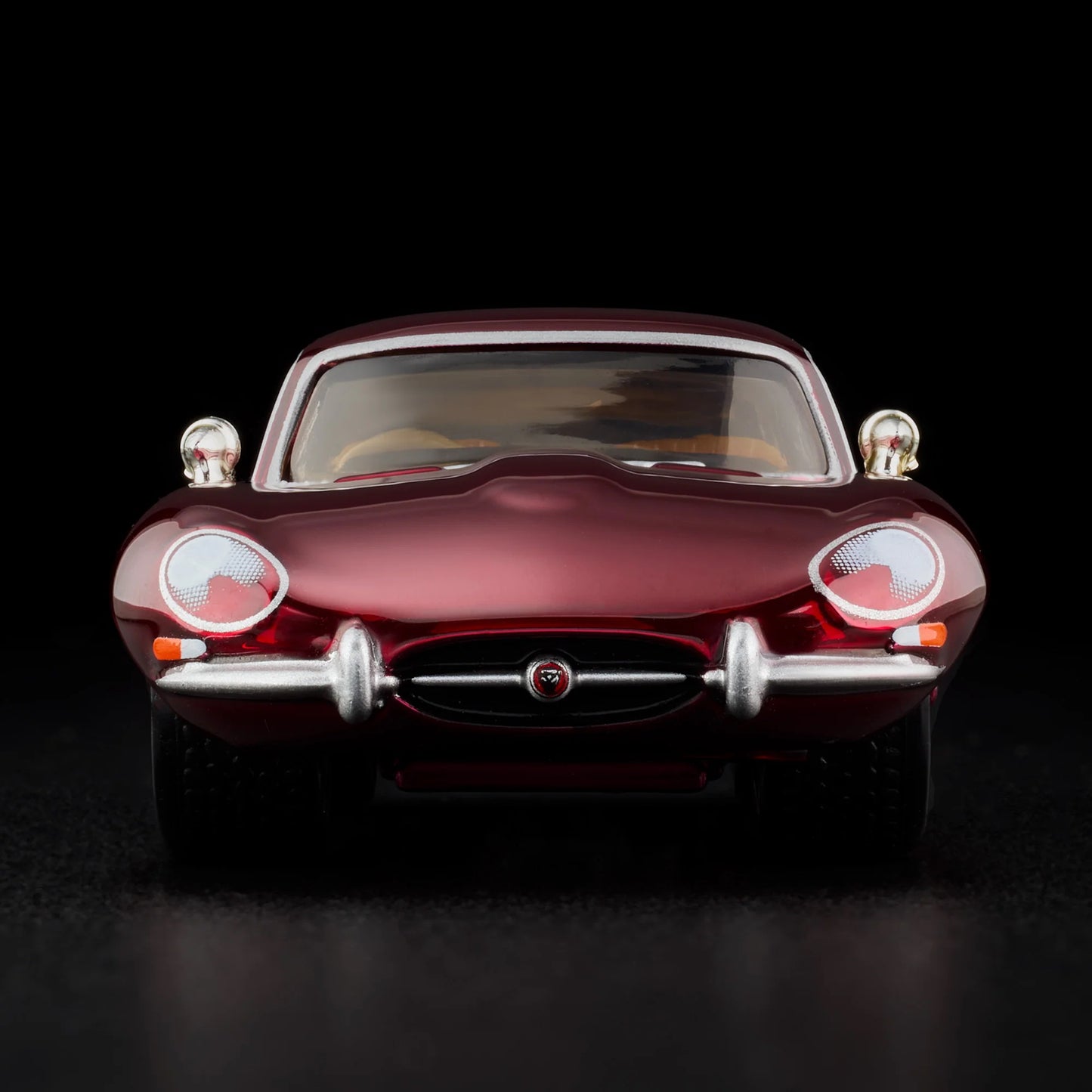 Front angle view of unboxed Hot Wheels RLC 1964 Jaguar E-Type diecast model