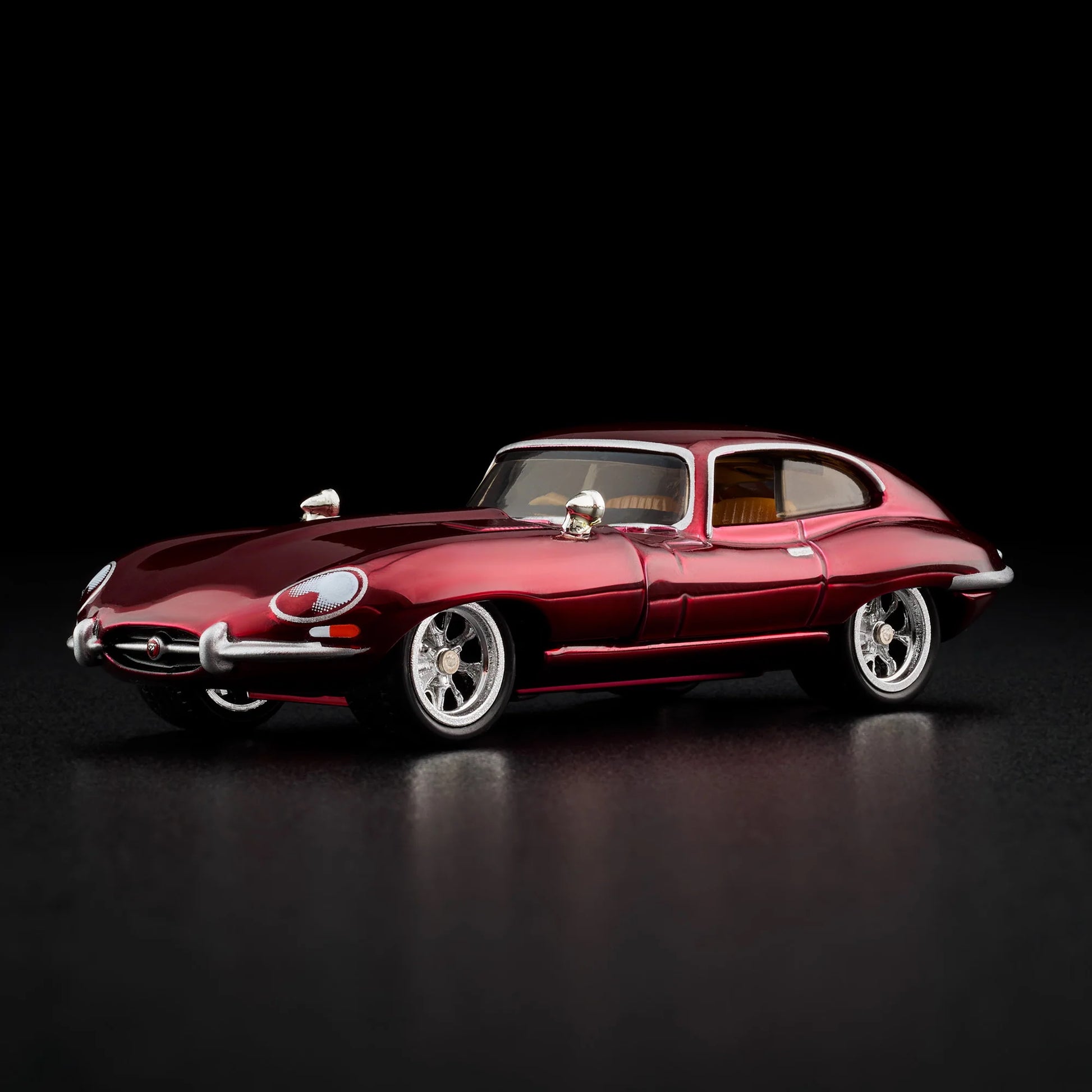 Front angle view of unboxed Hot Wheels RLC 1964 Jaguar E-Type diecast model