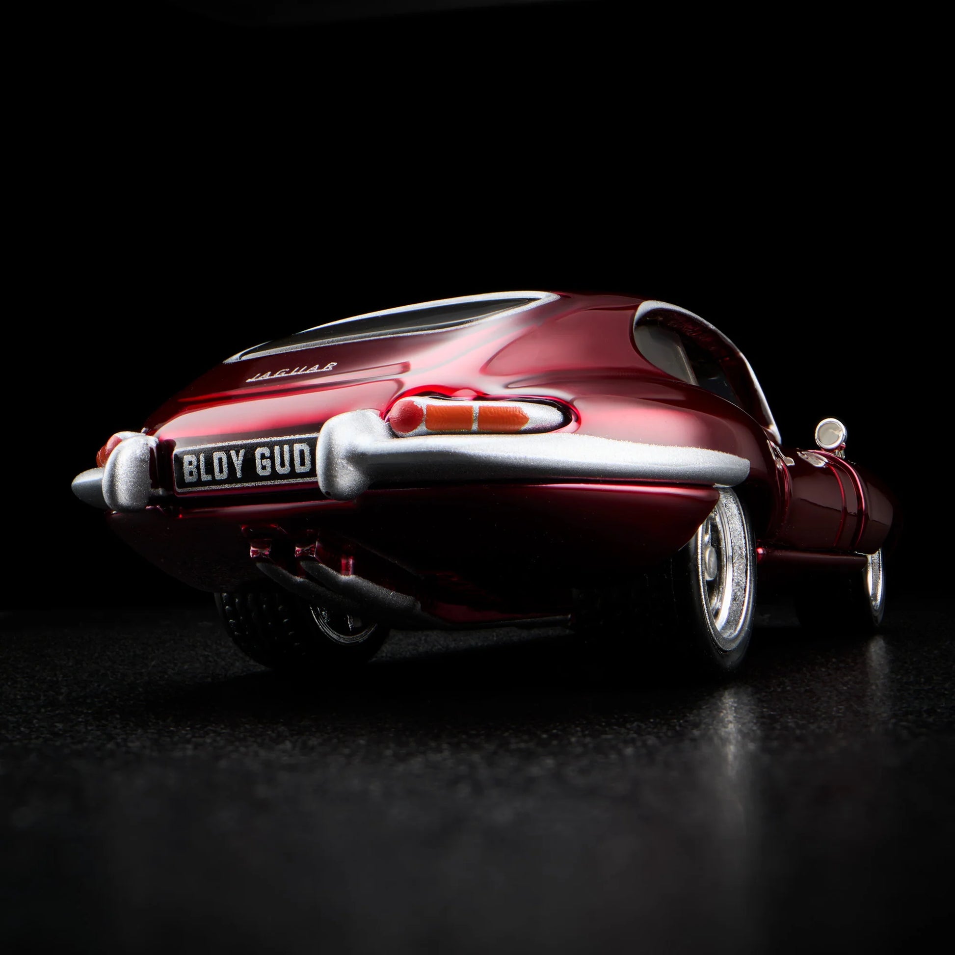 Front angle view of unboxed Hot Wheels RLC 1964 Jaguar E-Type diecast model
