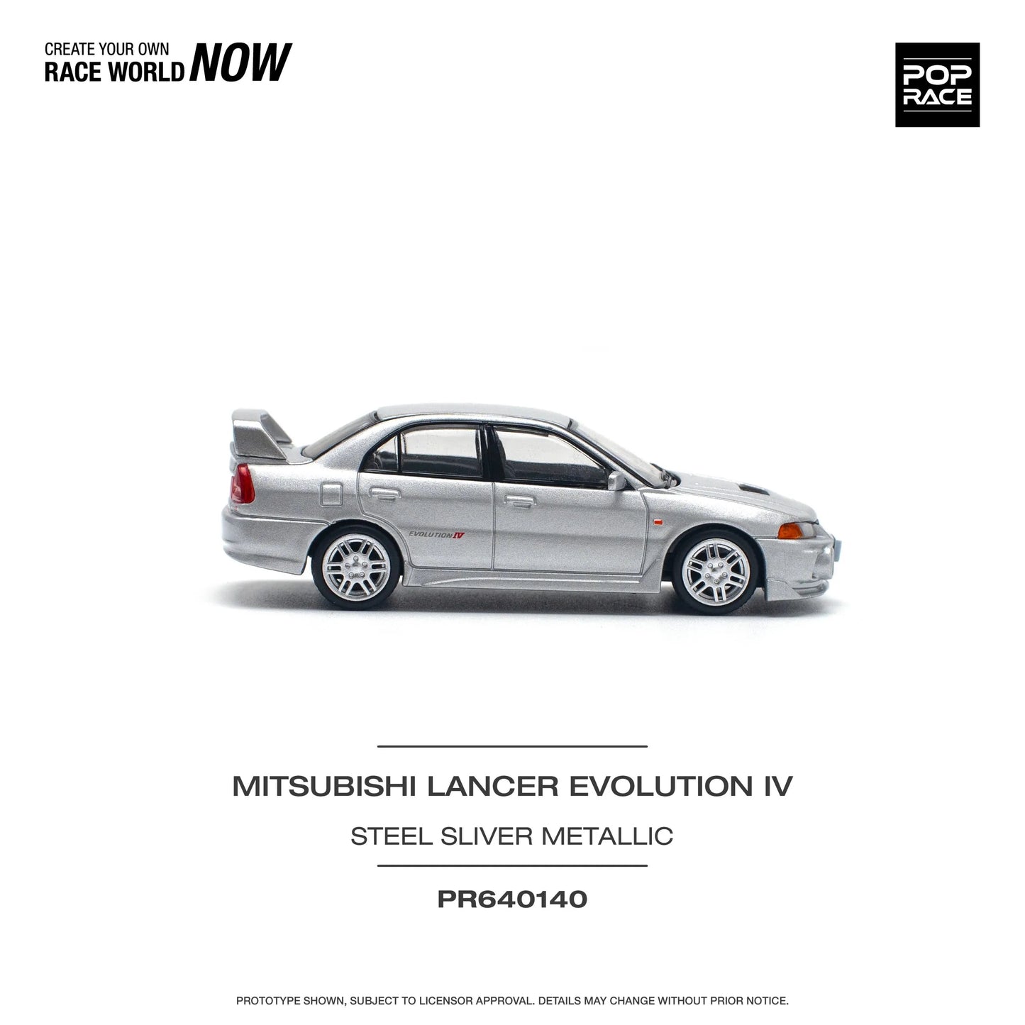 Right side of Mitsubishi Lancer Evolution IV 1:64 diecast model car