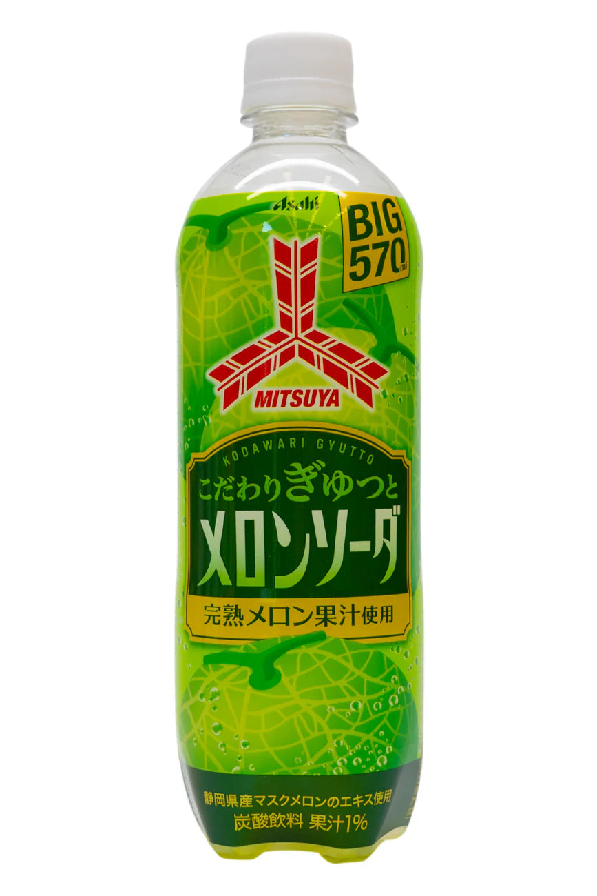 Asahi Mitsuya Kodawari Gyutto Melon Soda 570ml Bottle