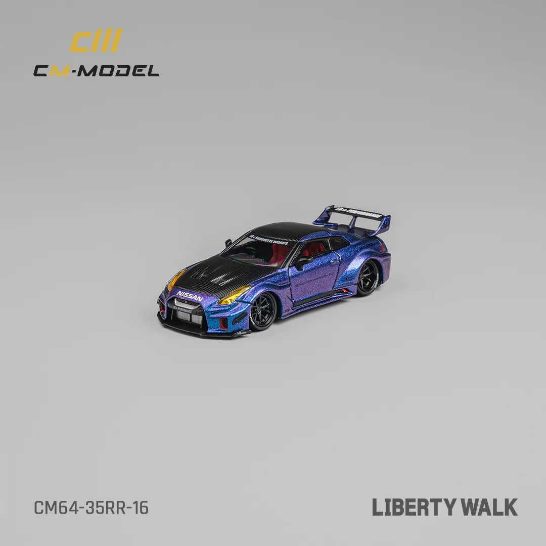 Front angle of unboxed Nissan LBWK 35GT‑RR Chameleon out of case by CM Model