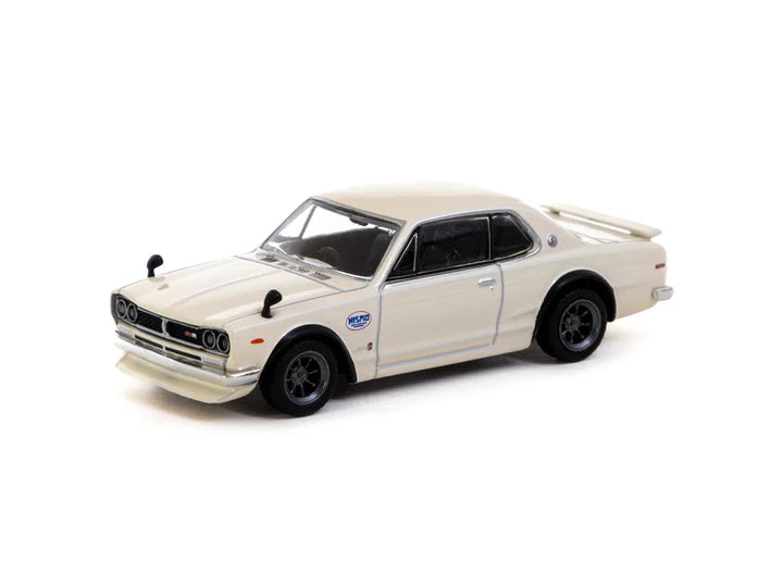 Unboxed front angle of Nissan Skyline GT-R Ivory White diecast model