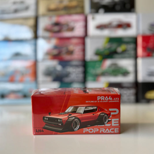 Front view of Nissan Skyline GT-R V8 Kenmeri Orange by Pop Race