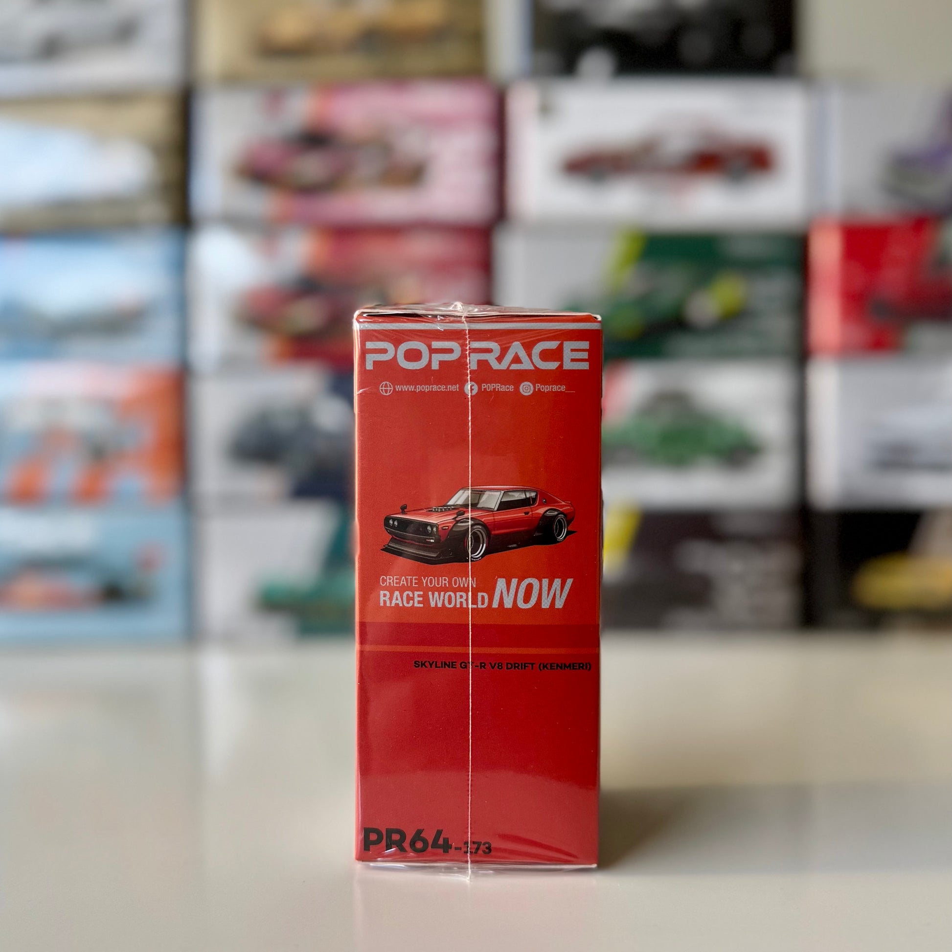 Side profile of Nissan Skyline GT-R V8 Drift Kenmeri 1:64 diecast car