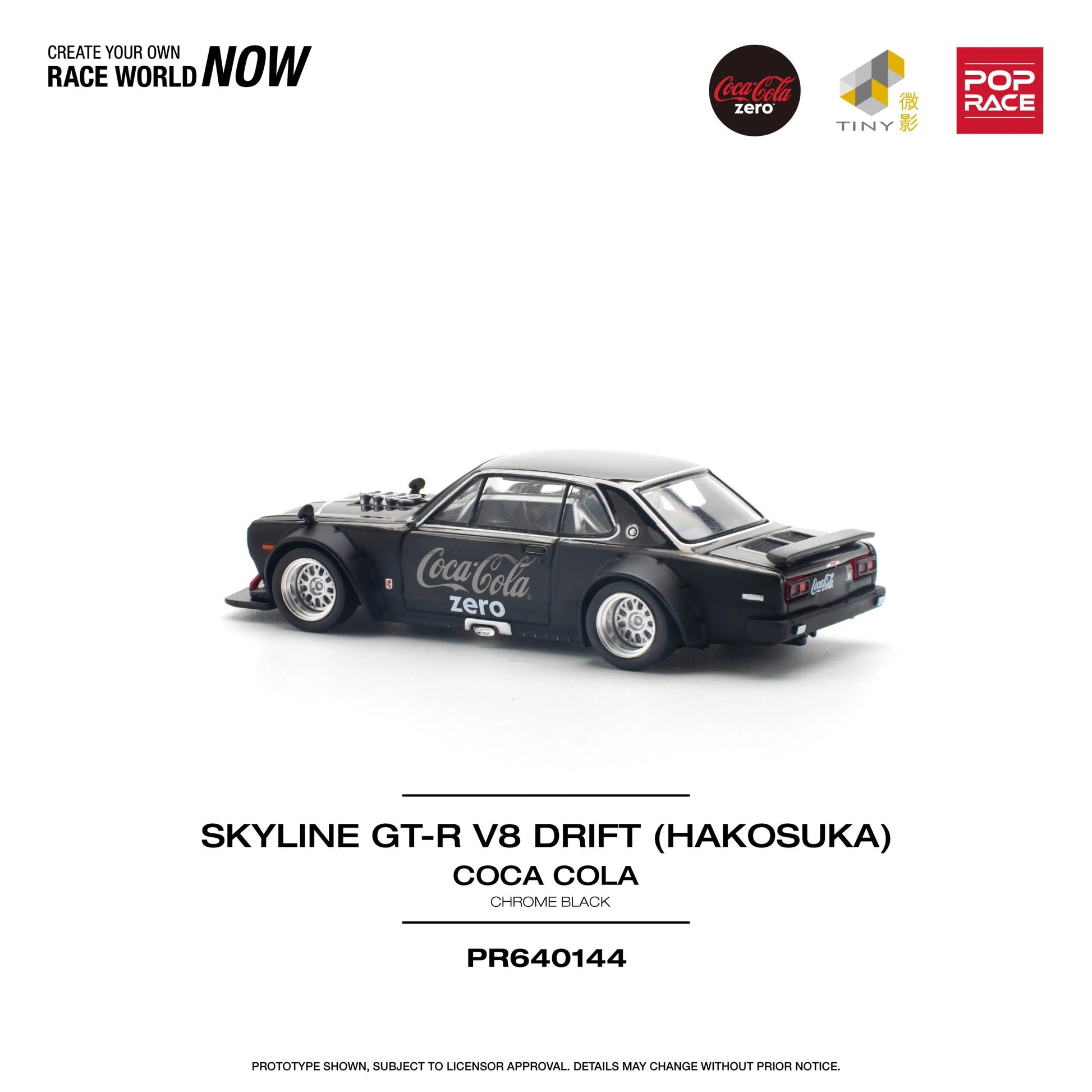 Rear view of Hakosuka Skyline GT-R V8 Coca-Cola edition by Pop Race and TINY
