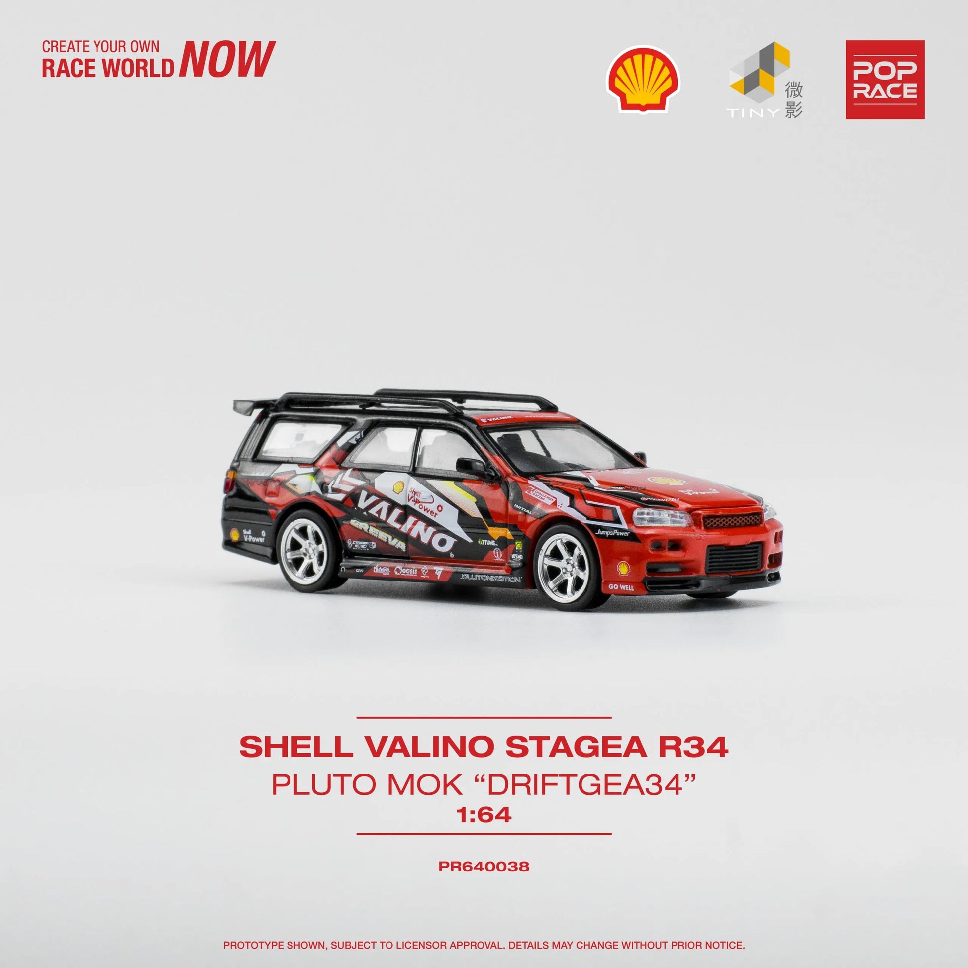 Nissan Driftagea 34 diecast in display drift stance by Pop Race