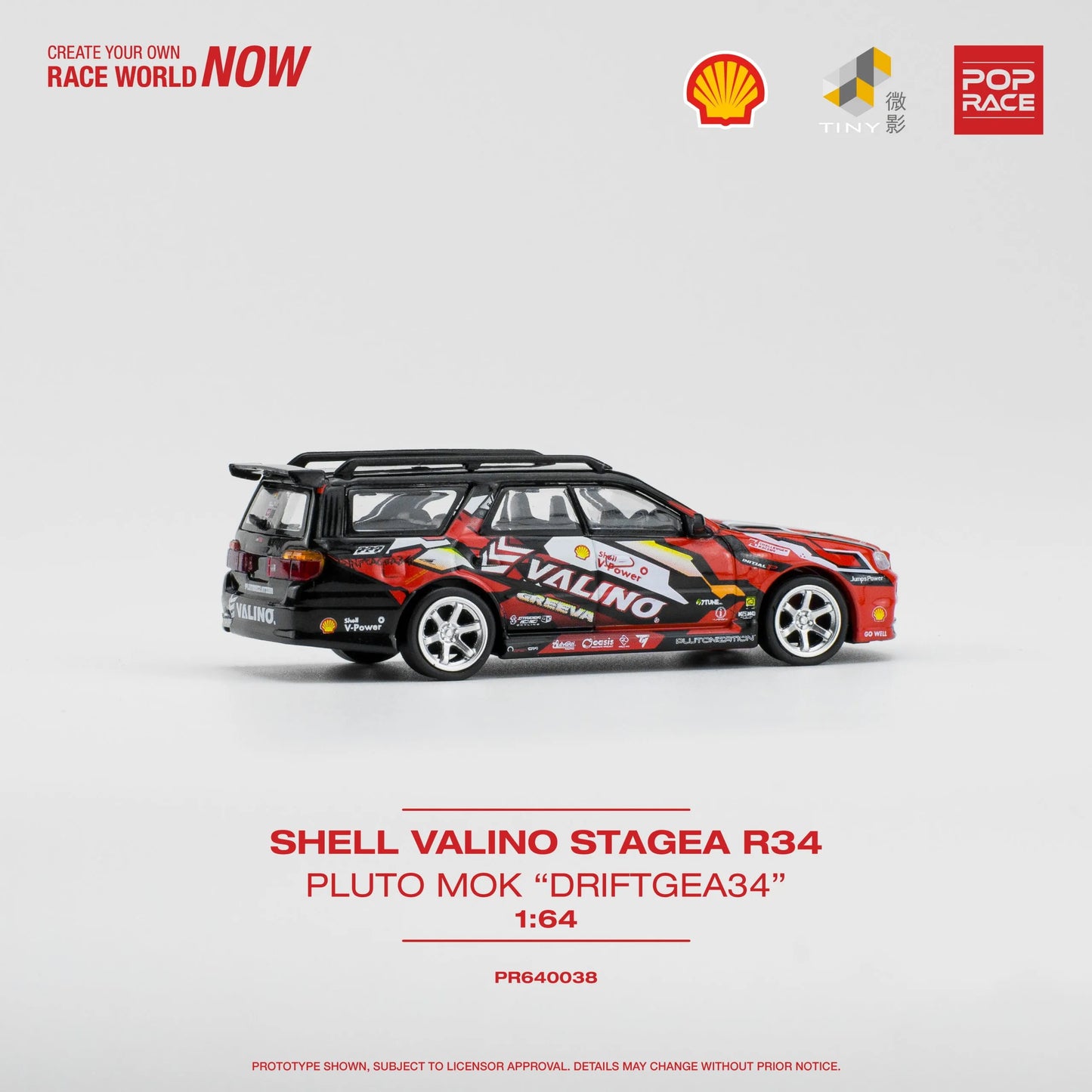 Unboxed side profile of Nissan Stagea R34 Driftagea 34 diecast model