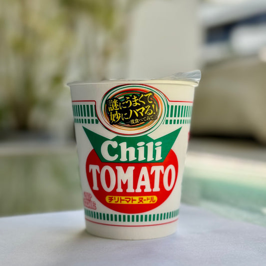 Front packaging of NISSIN Cup Noodle Chilli Tomato 76g