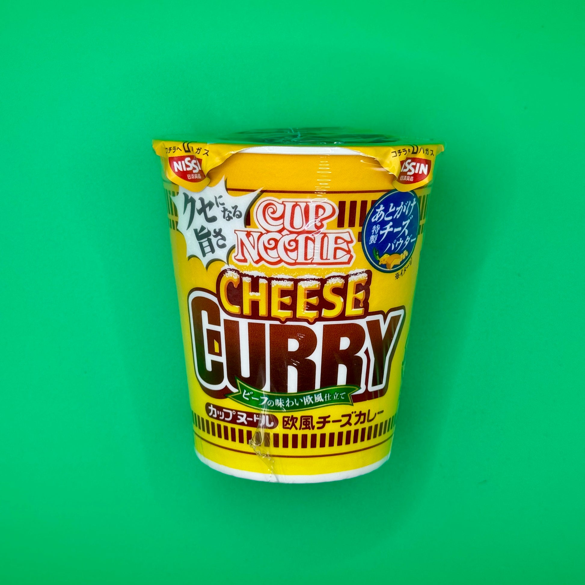 Nissin Shokujin Cheese Curry Instant Noodle Cup 85g – Japanese cheese curry noodles in a convenient cup