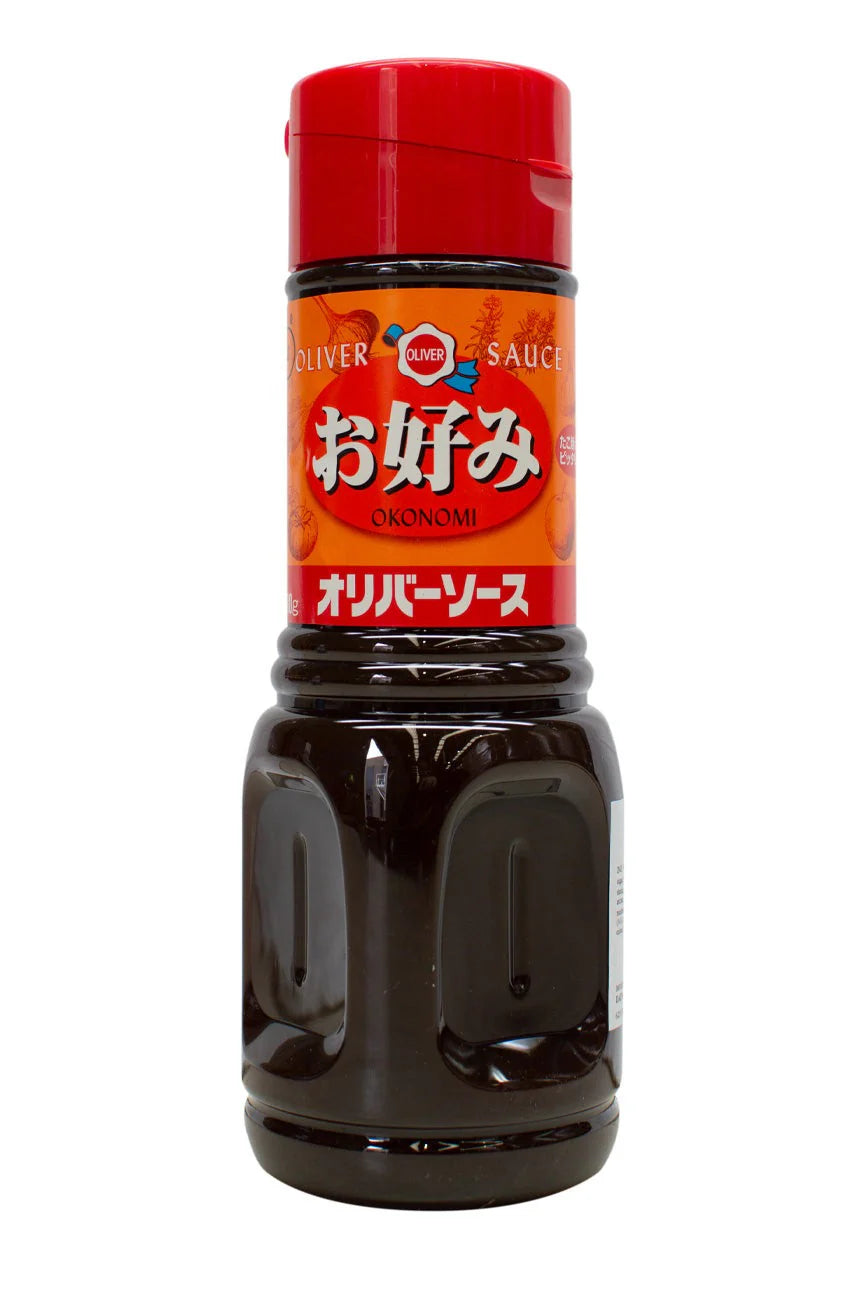 Bottle of Oliver Okonomi sauce for Japanese pancakes 580g