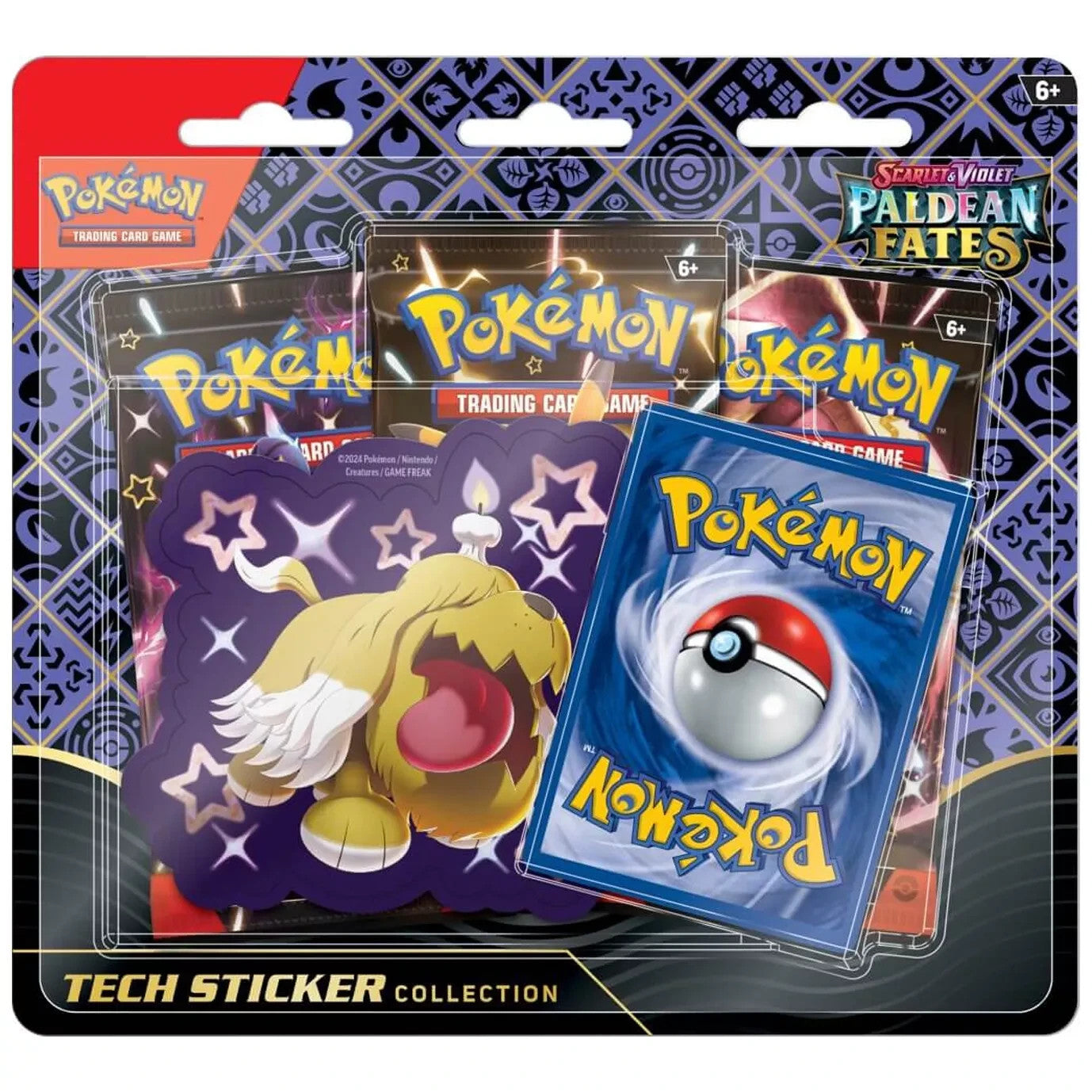 Front view of Pokémon TCG: Paldean Fates Tech Sticker Collection – Scarlet & Violet - Shiny Greavard