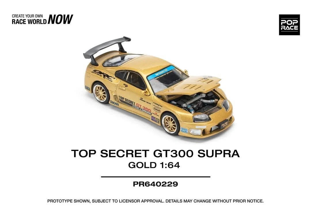Pop Race 1:64 GT300 Supra with open hood.